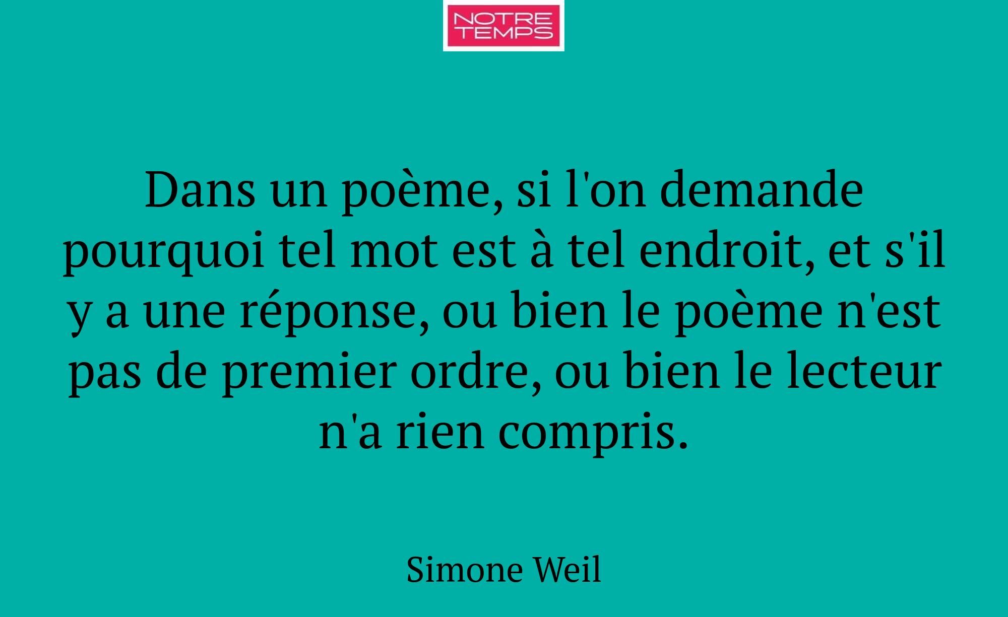 Dans un poème, si l'on demande pourquoi tel mot es...