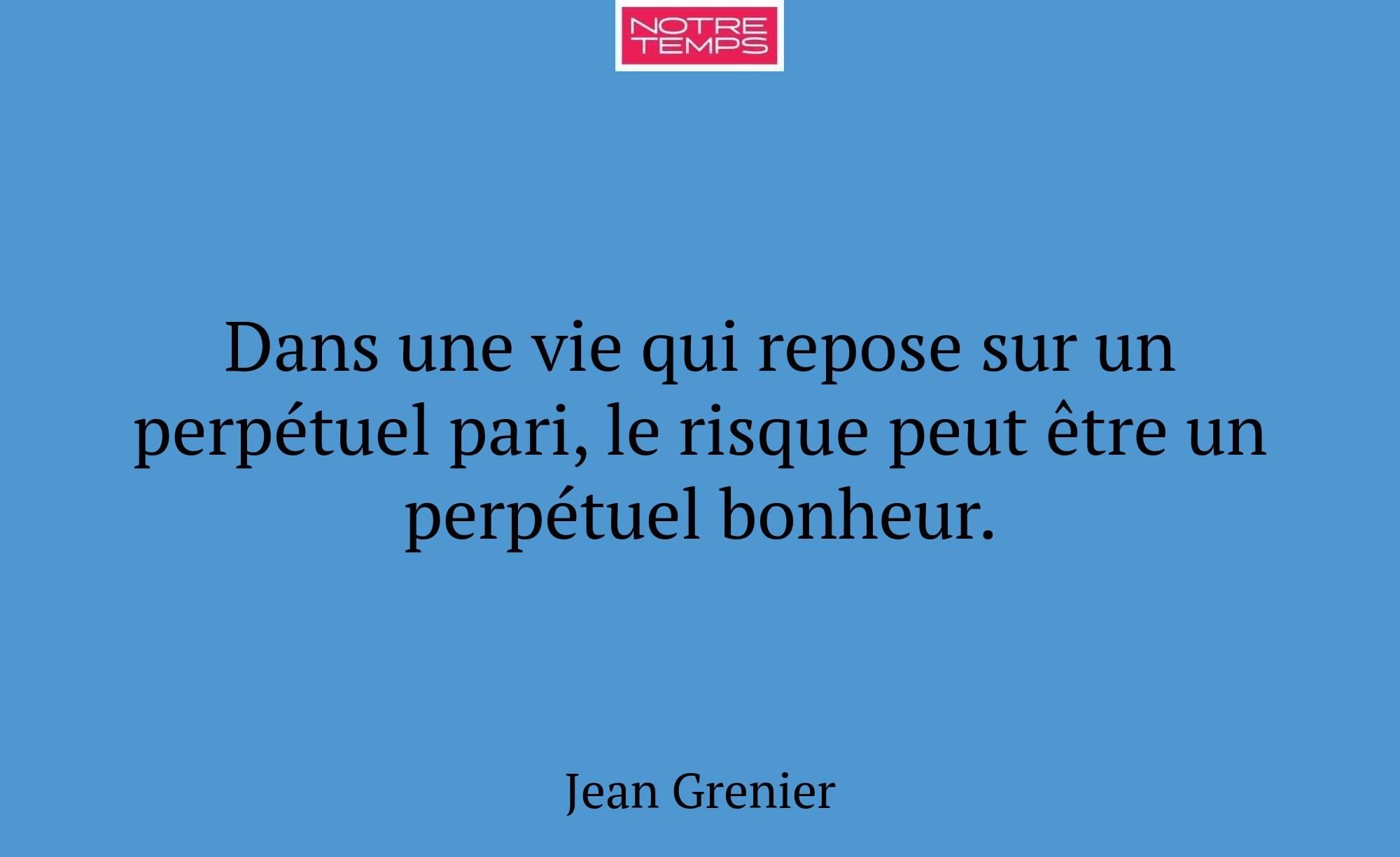 Dans une vie qui repose sur un perpétuel pari, le...