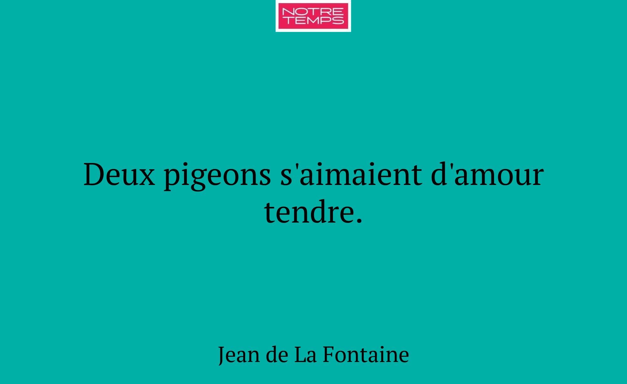Deux pigeons s'aimaient d'amour tendre.