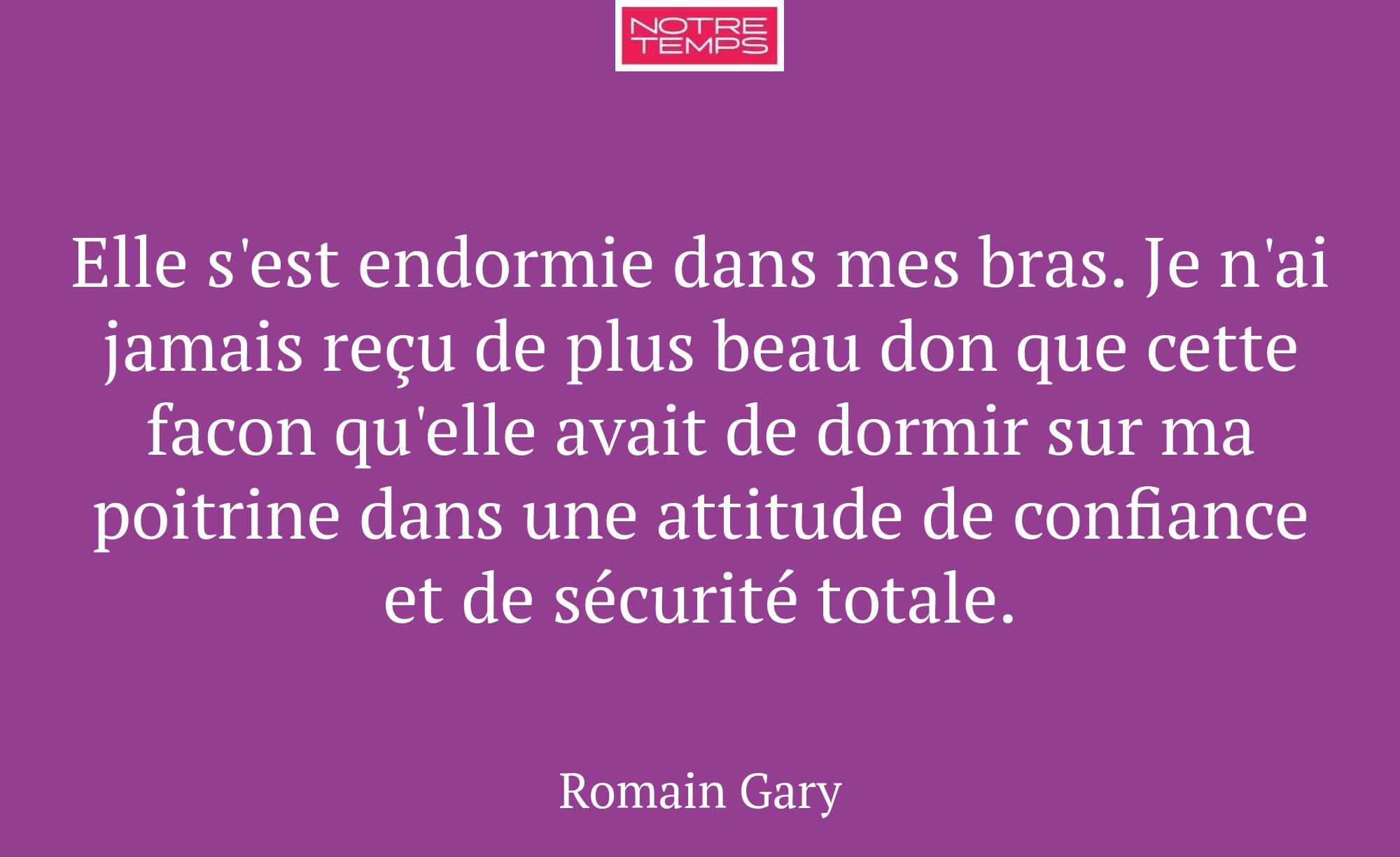 Elle s'est endormie dans mes bras. Je n'ai jamais...