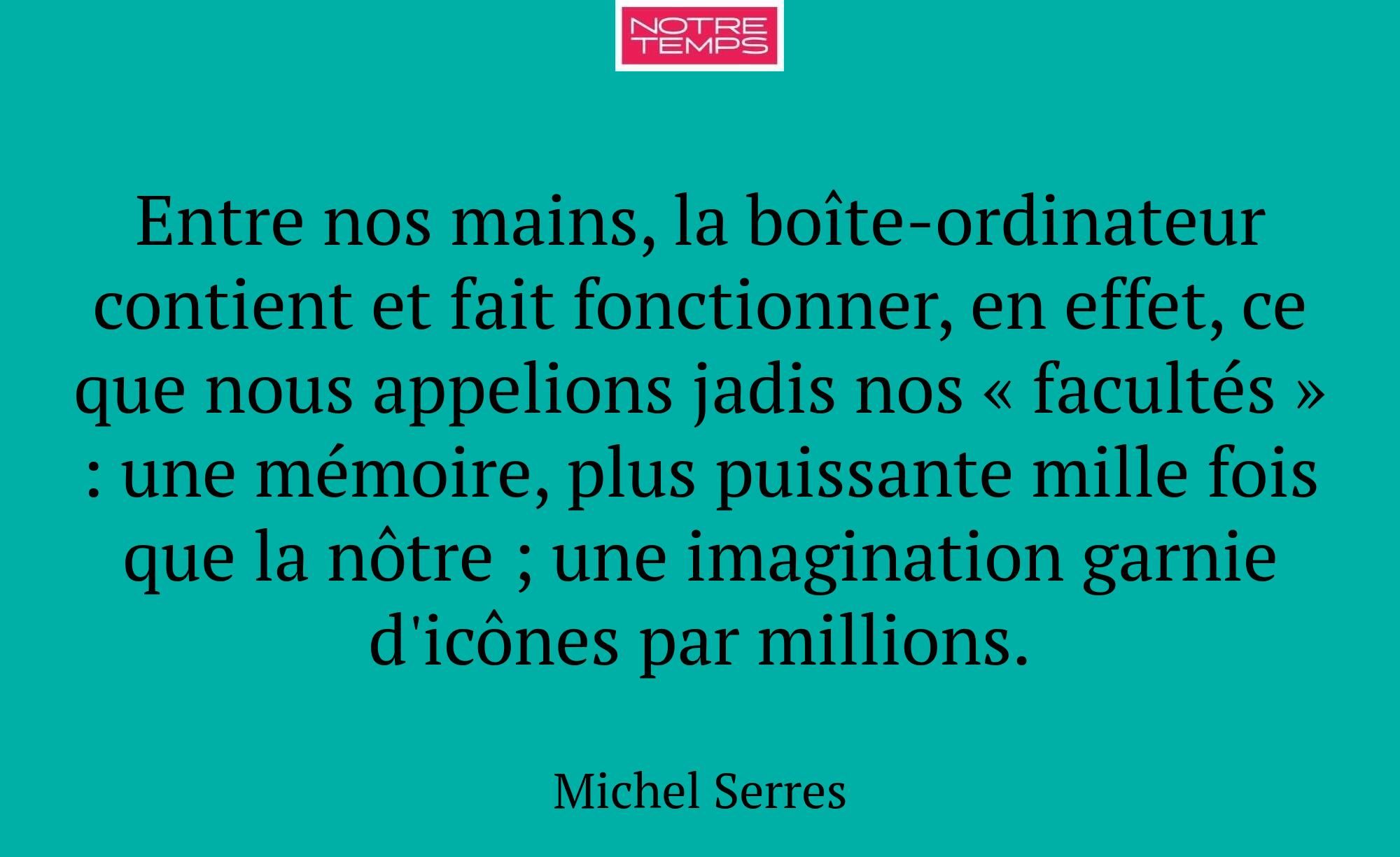 Entre nos mains, la boîte-ordinateur contient et f...