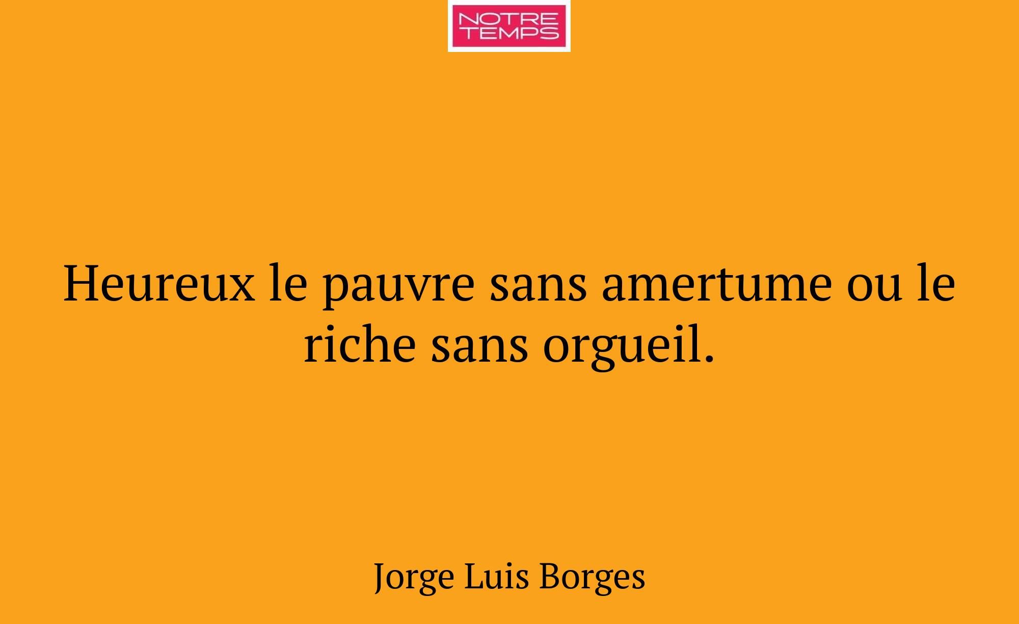 Heureux le pauvre sans amertume ou le riche sans o...