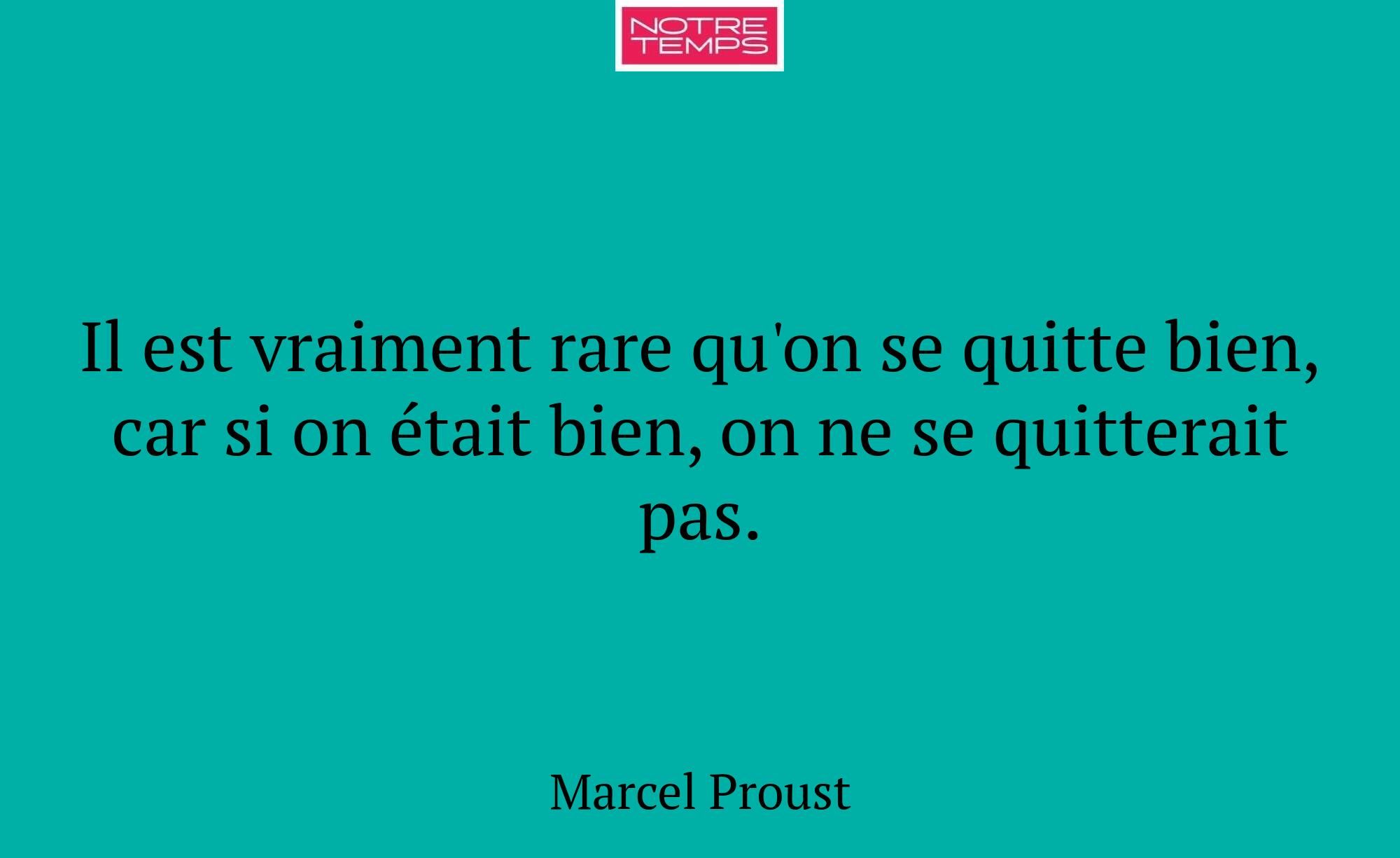Il est vraiment rare qu'on se quitte bien, car si...