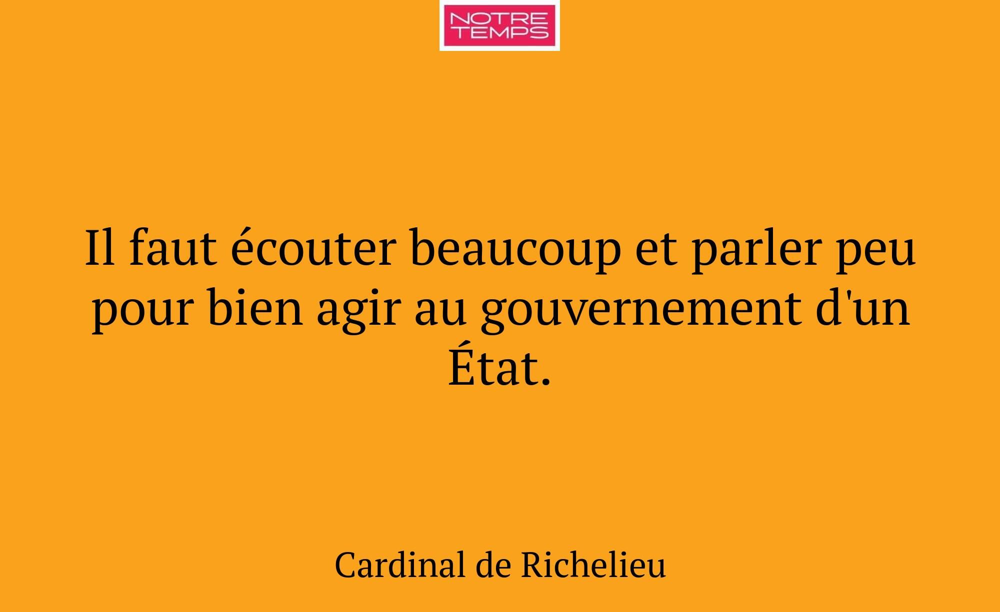 Il faut écouter beaucoup et parler peu pour bien a...