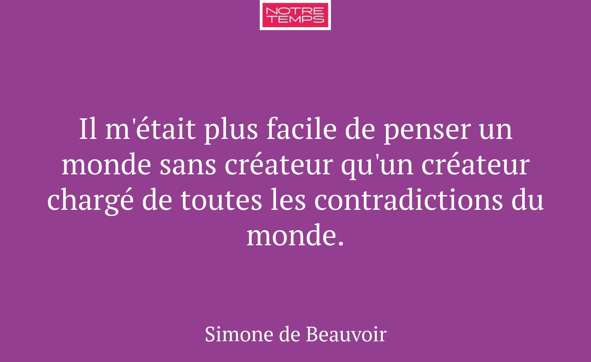 Il m'était plus facile de penser un monde sans cré...