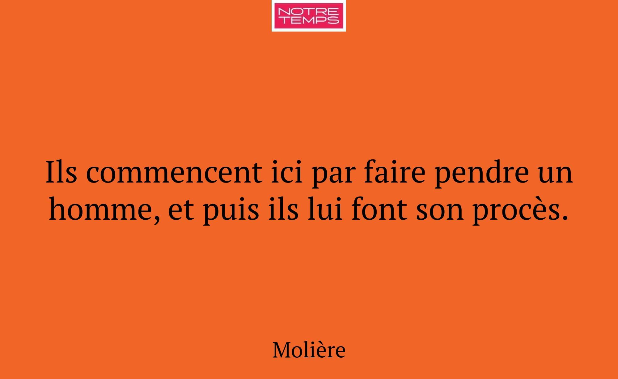 Ils commencent ici par faire pendre un homme, et p...