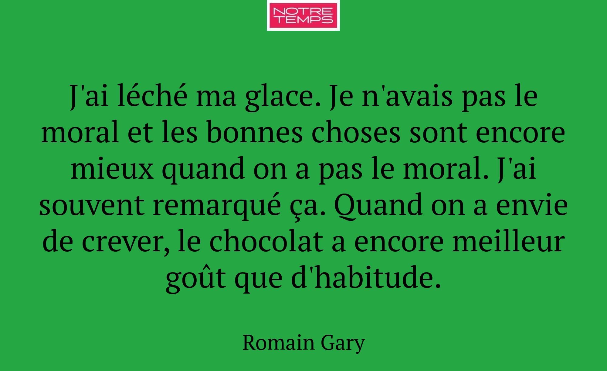 J'ai léché ma glace. Je n'avais pas le moral et le...