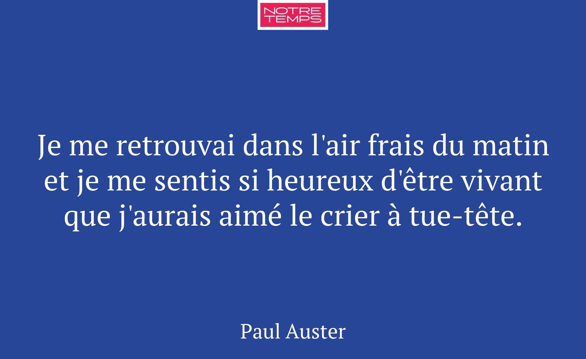 Je me retrouvai dans l'air frais du matin et je me...