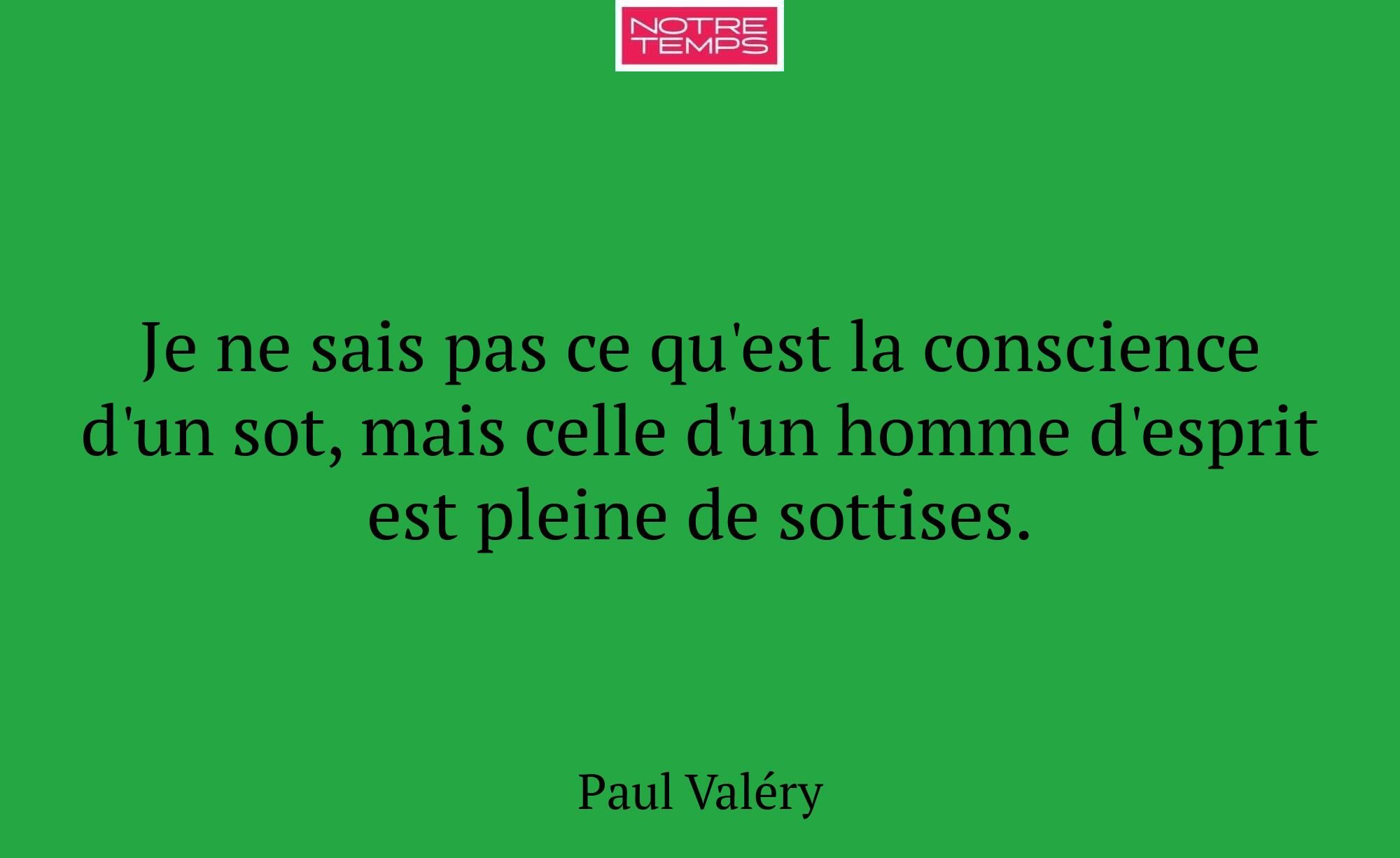 Je ne sais pas ce qu'est la conscience d'un sot, m...