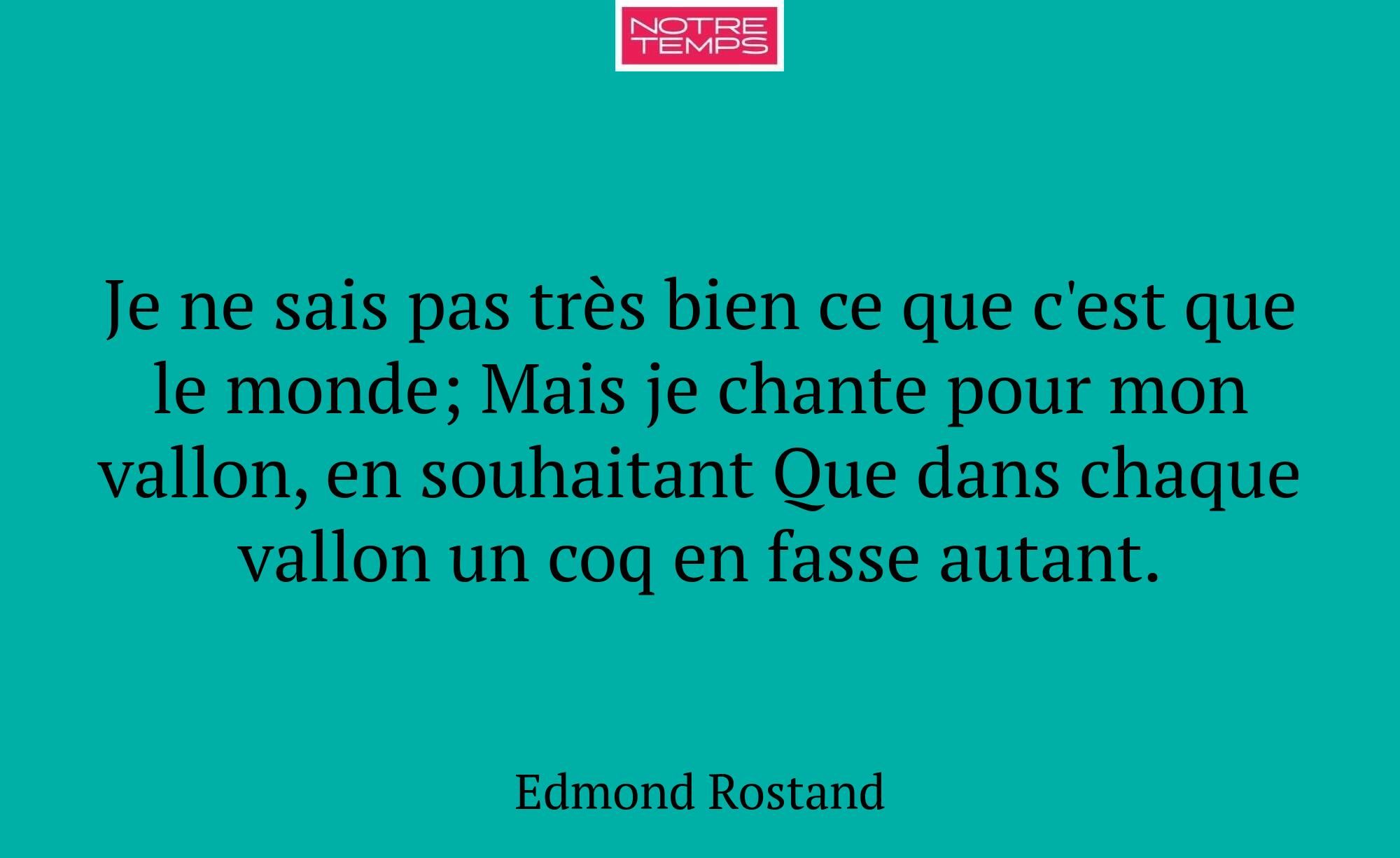 Je ne sais pas très bien ce que c'est que le monde...
