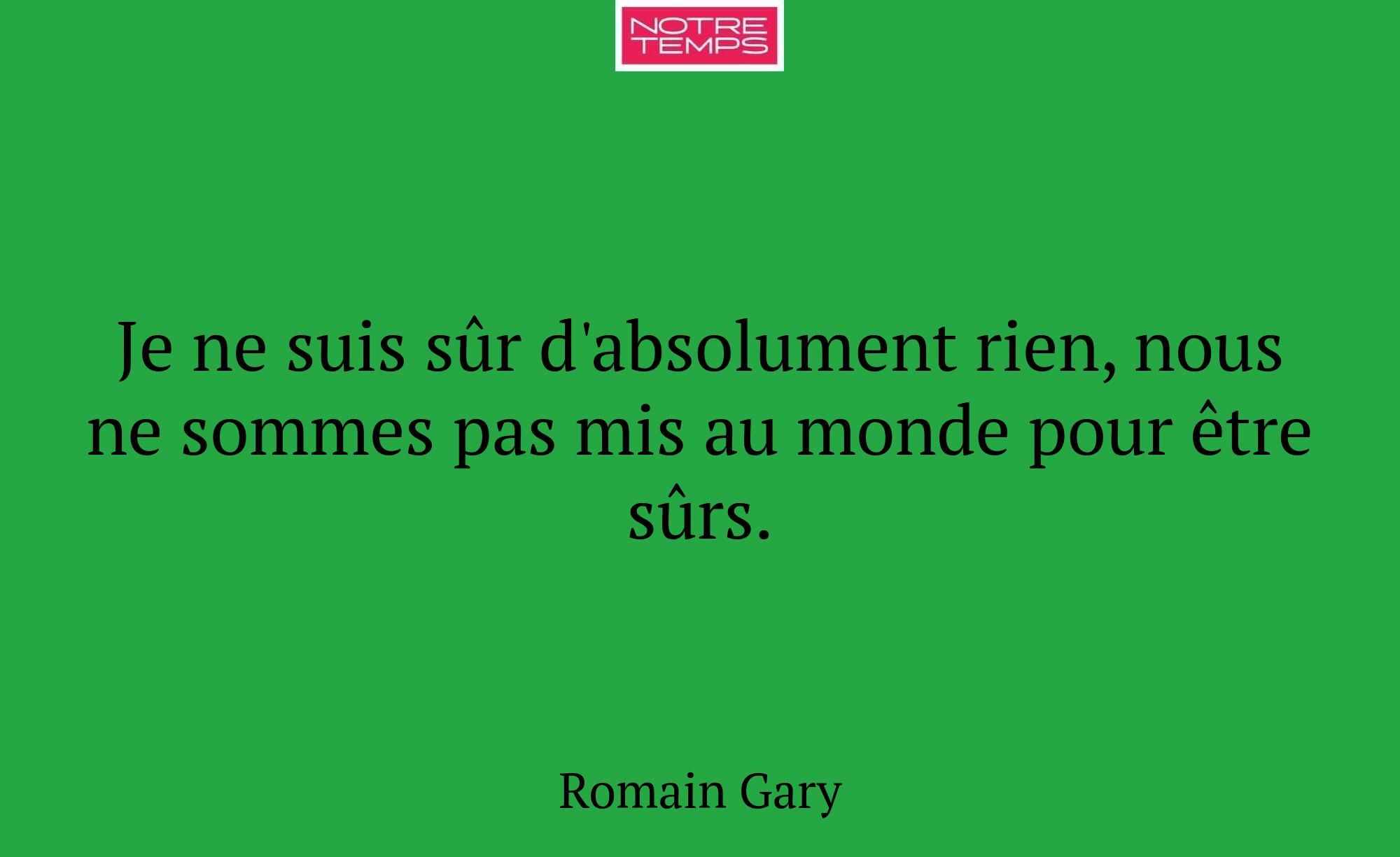 Je ne suis sûr d'absolument rien, nous ne sommes p...