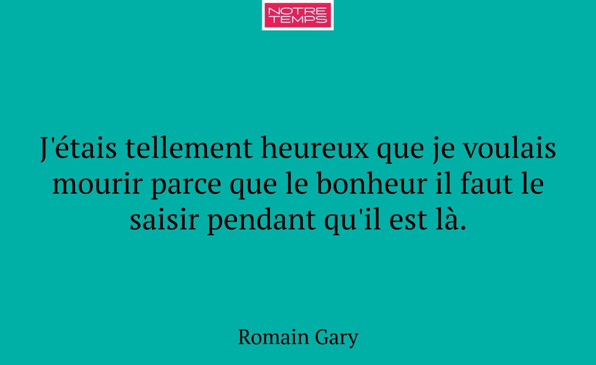 J'étais tellement heureux que je voulais mourir pa...