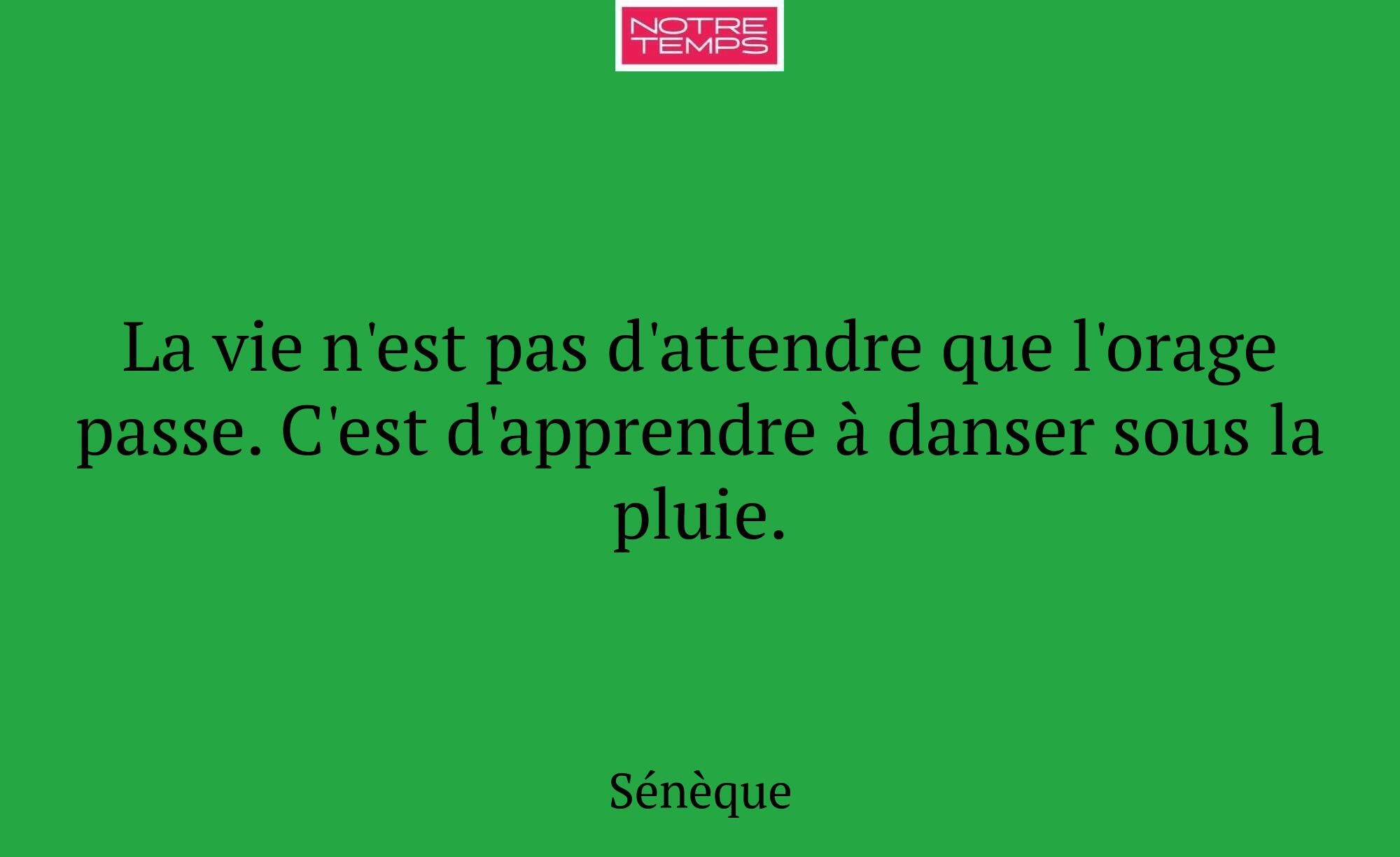 La vie n'est pas d'attendre que l'orage passe. C'e...
