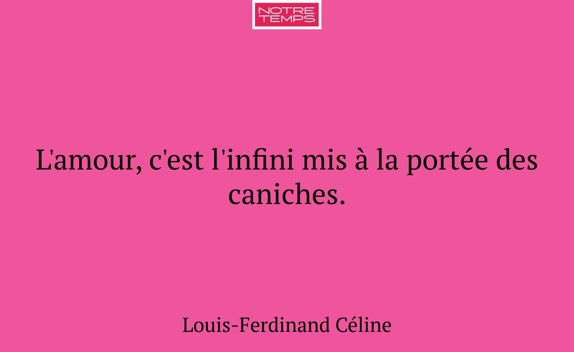 L'amour, c'est l'infini mis à la portée des canich...