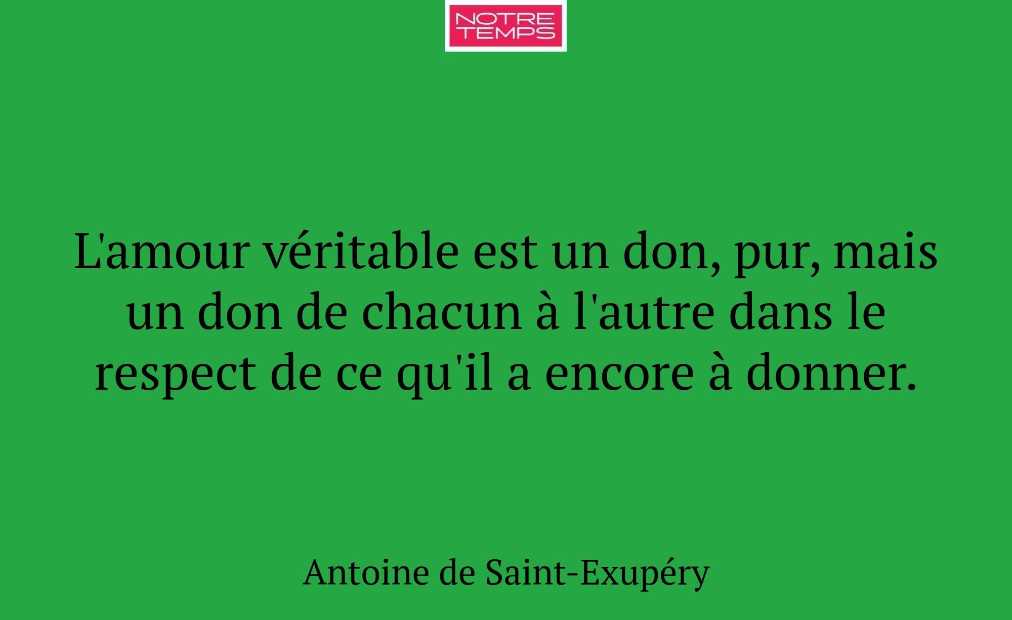 L'amour véritable est un don, pur, mais un don de...