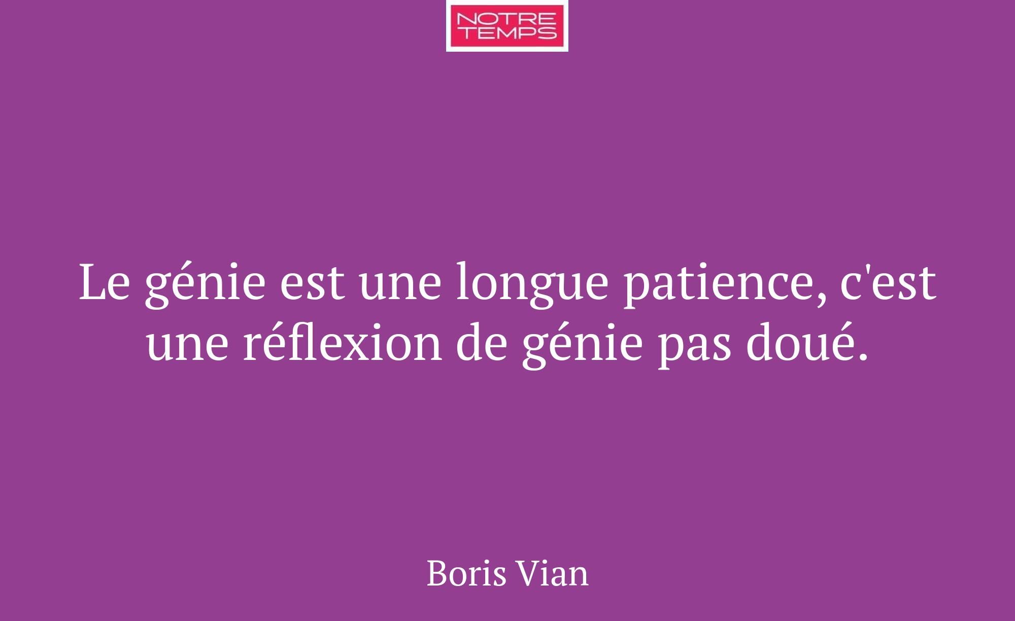 Le génie est une longue patience, c'est une réflex...