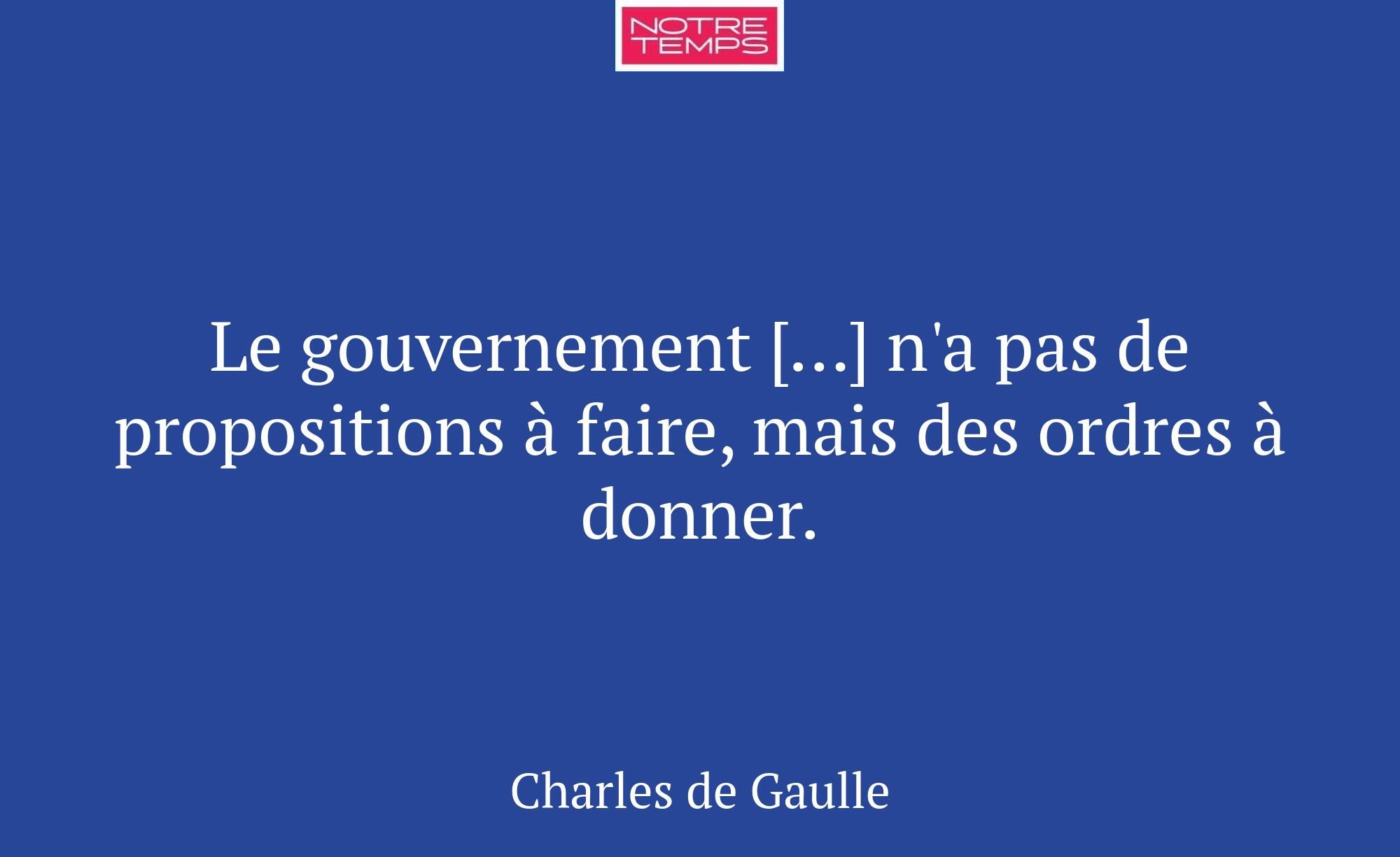 Le gouvernement […] n'a pas de propositions à fair...