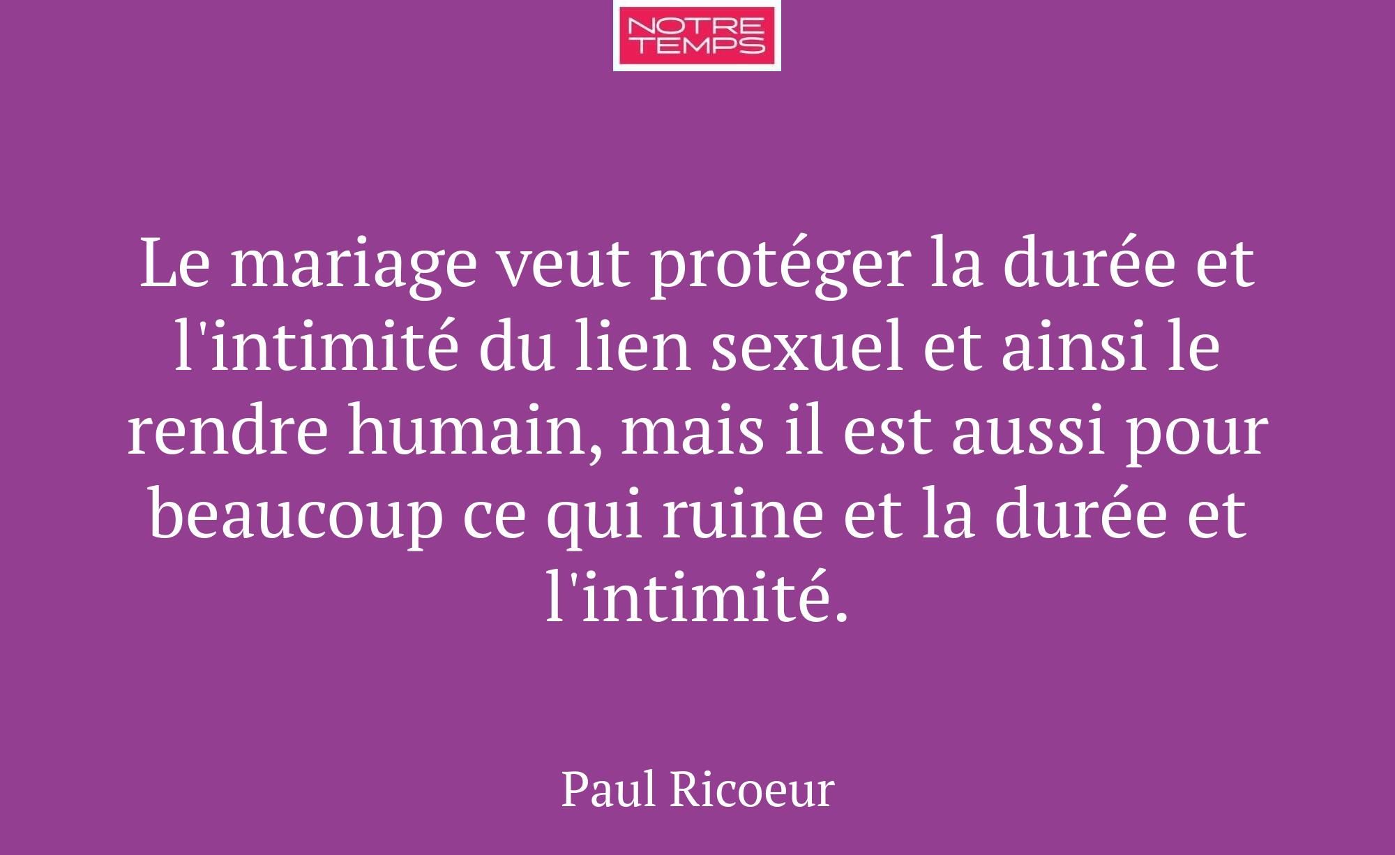 Le mariage veut protéger la durée et l'intimité du...
