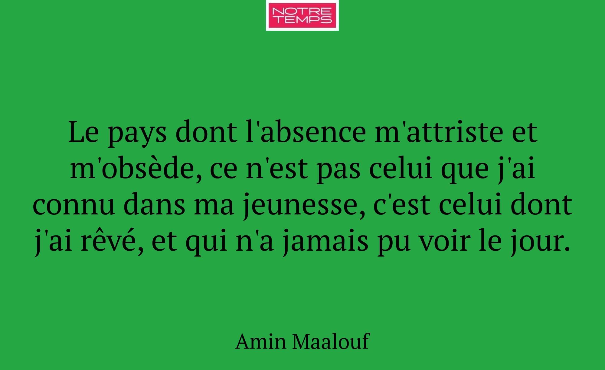 Le pays dont l'absence m'attriste et m'obsède, ce...