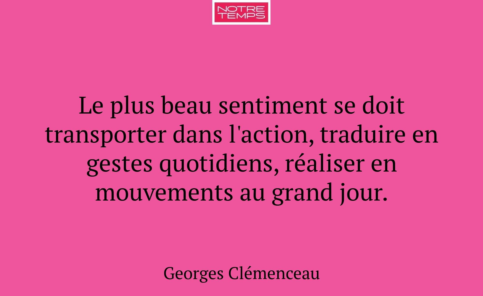 Le plus beau sentiment se doit transporter dans l'...
