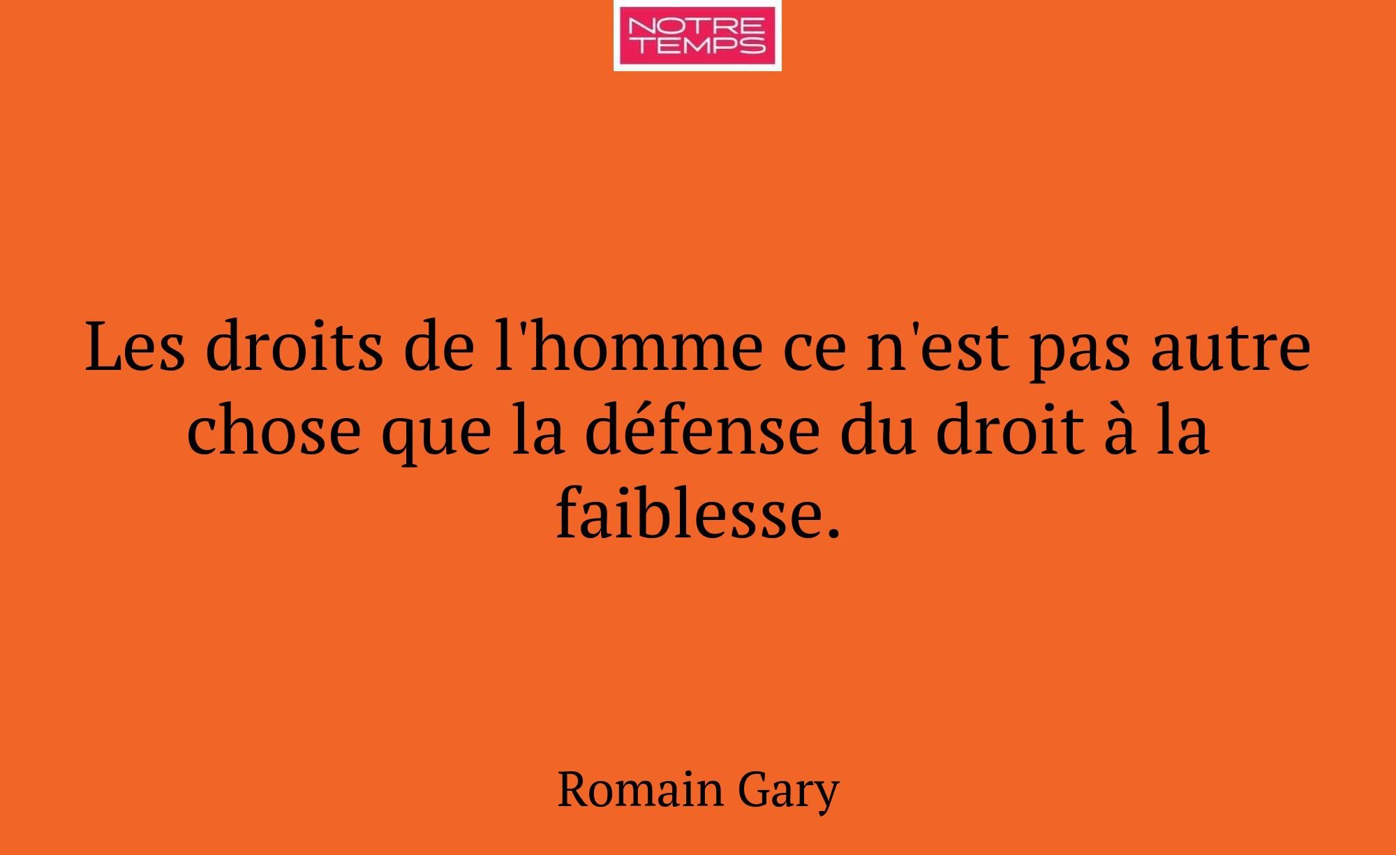 Les droits de l'homme ce n'est pas autre chose que...