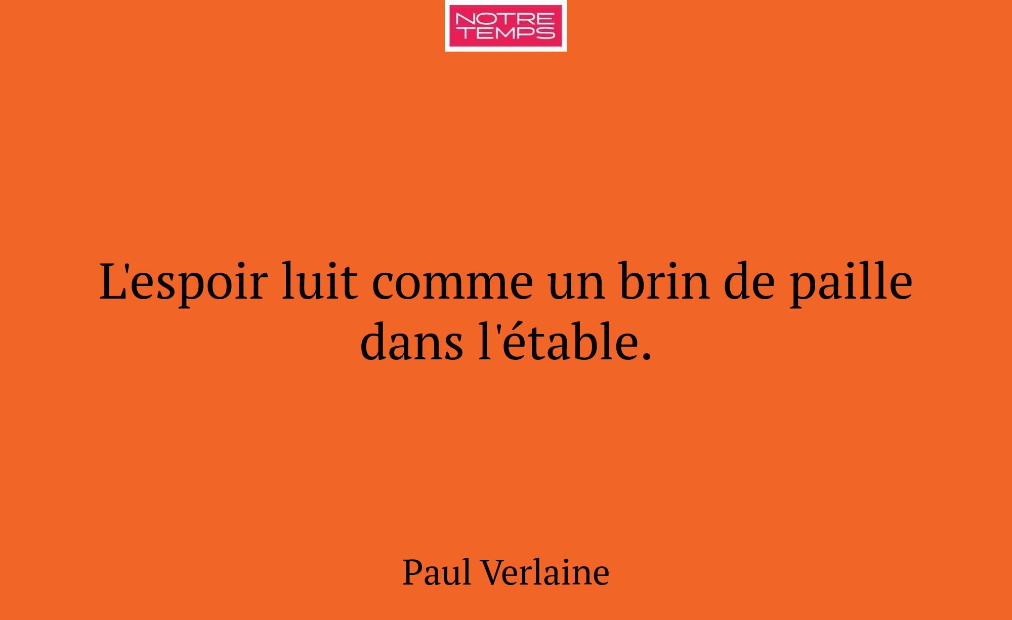 L'espoir luit comme un brin de paille dans l'établ...