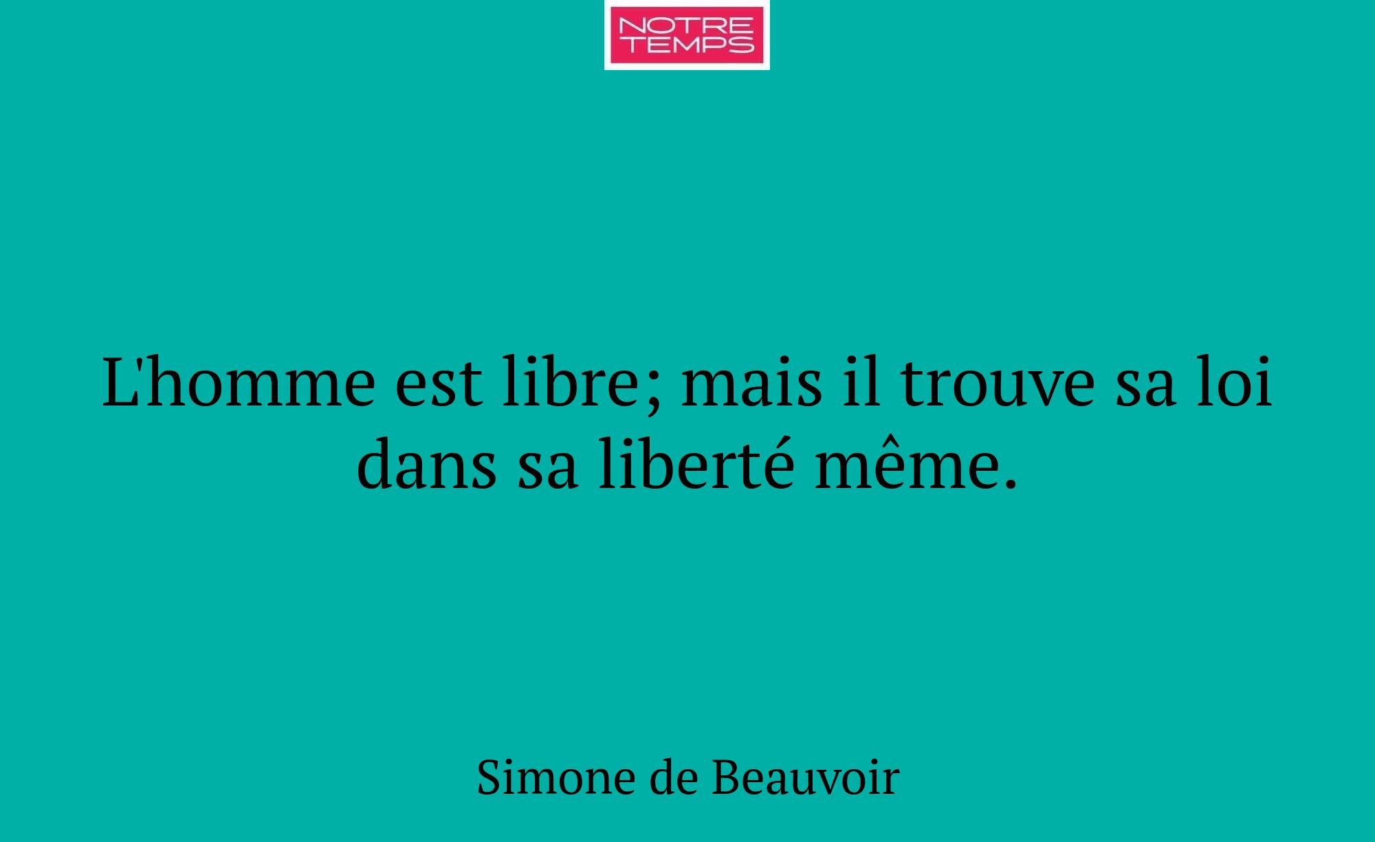 L'homme est libre; mais il trouve sa loi dans sa l...