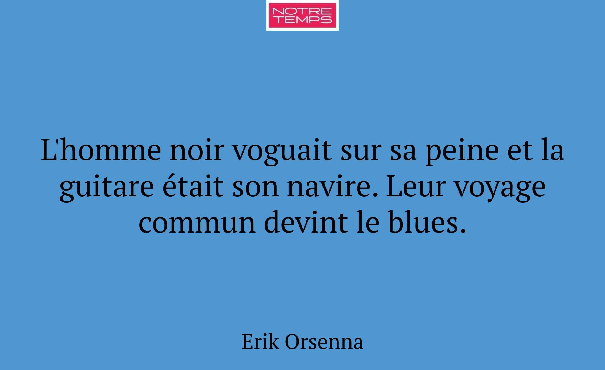 L'homme noir voguait sur sa peine et la guitare ét...