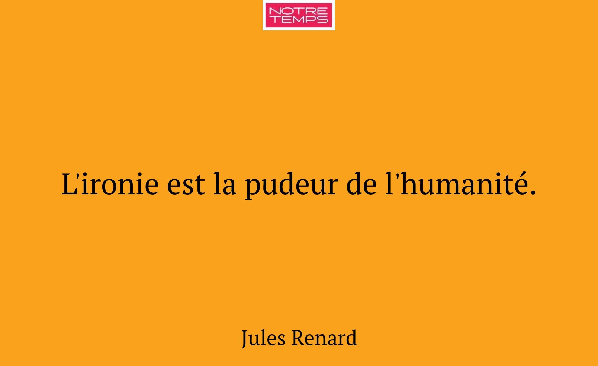 L'ironie est la pudeur de l'humanité.
