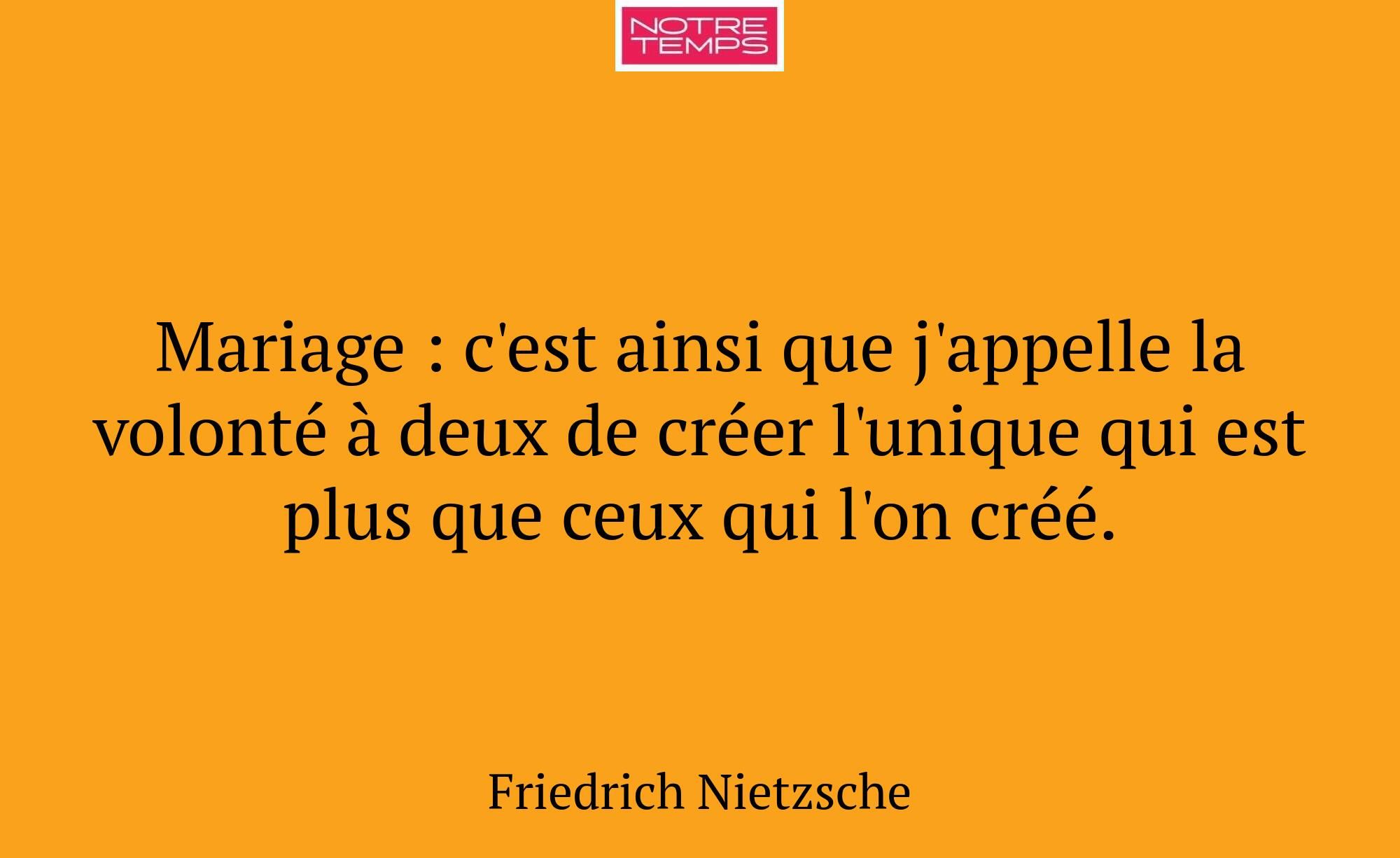 Mariage : c'est ainsi que j'appelle la volonté à d...