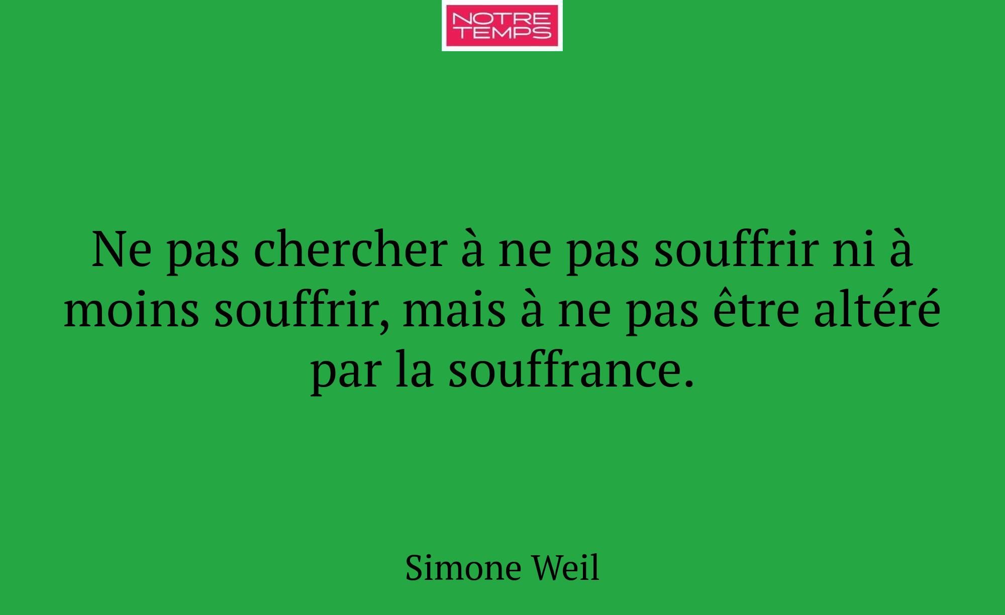 Ne pas chercher à ne pas souffrir ni à moins souff...