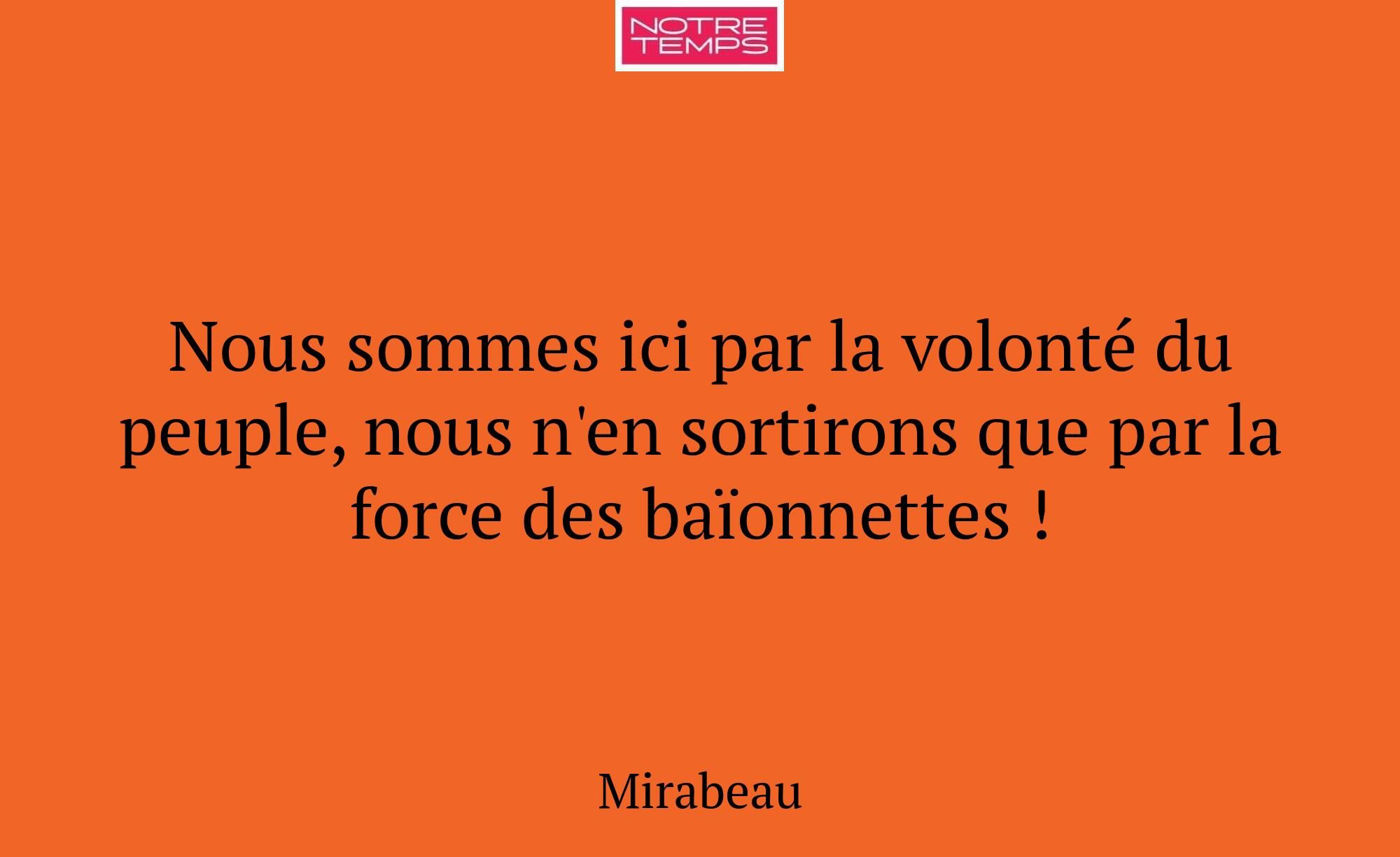 Nous sommes ici par la volonté du peuple, nous n'e...