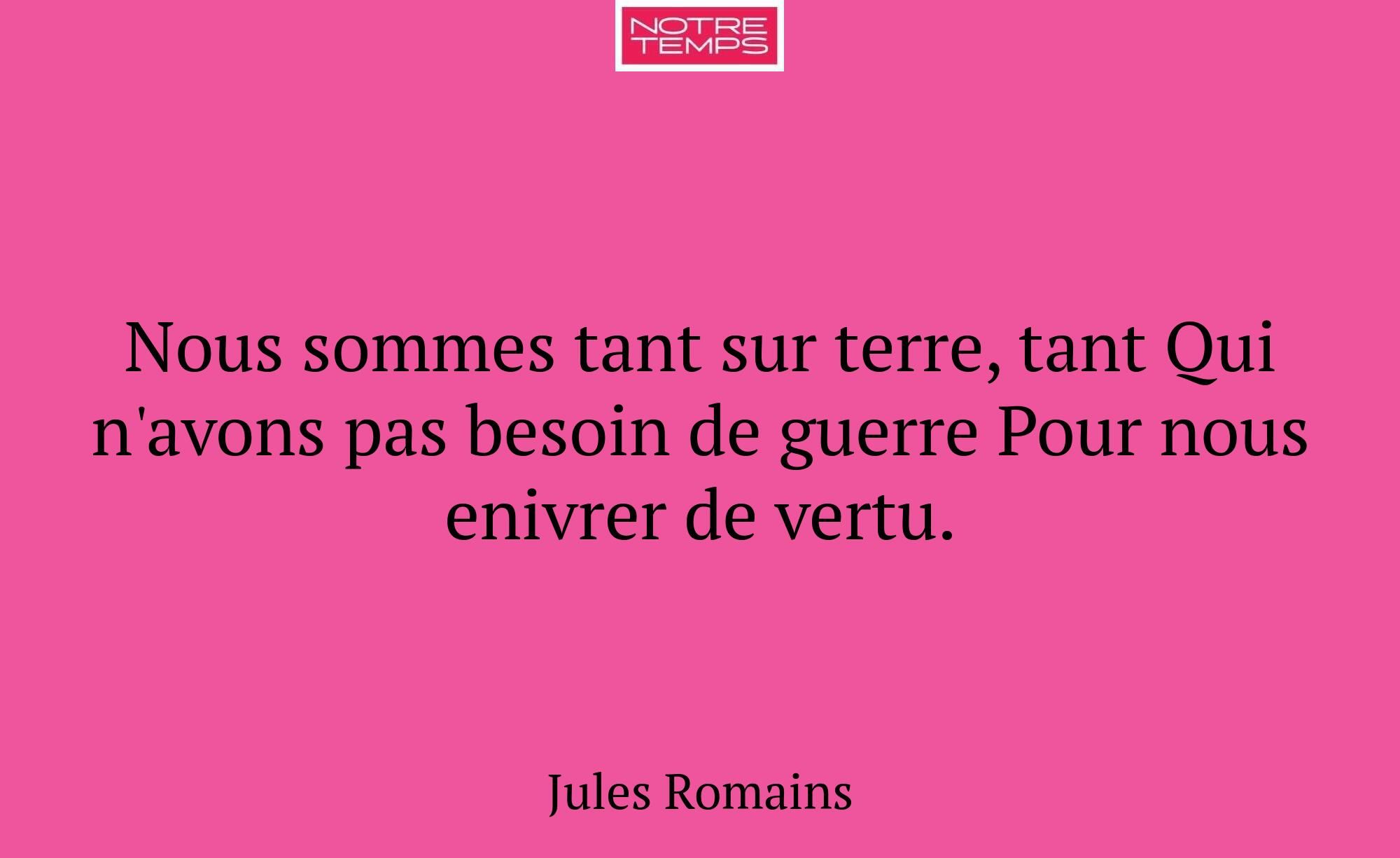 Nous sommes tant sur terre, tant Qui n'avons pas b...