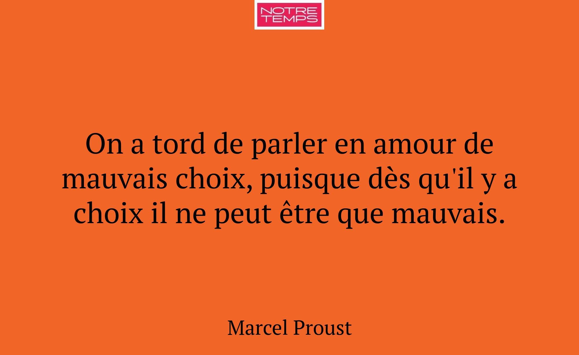 On a tord de parler en amour de mauvais choix, pui...