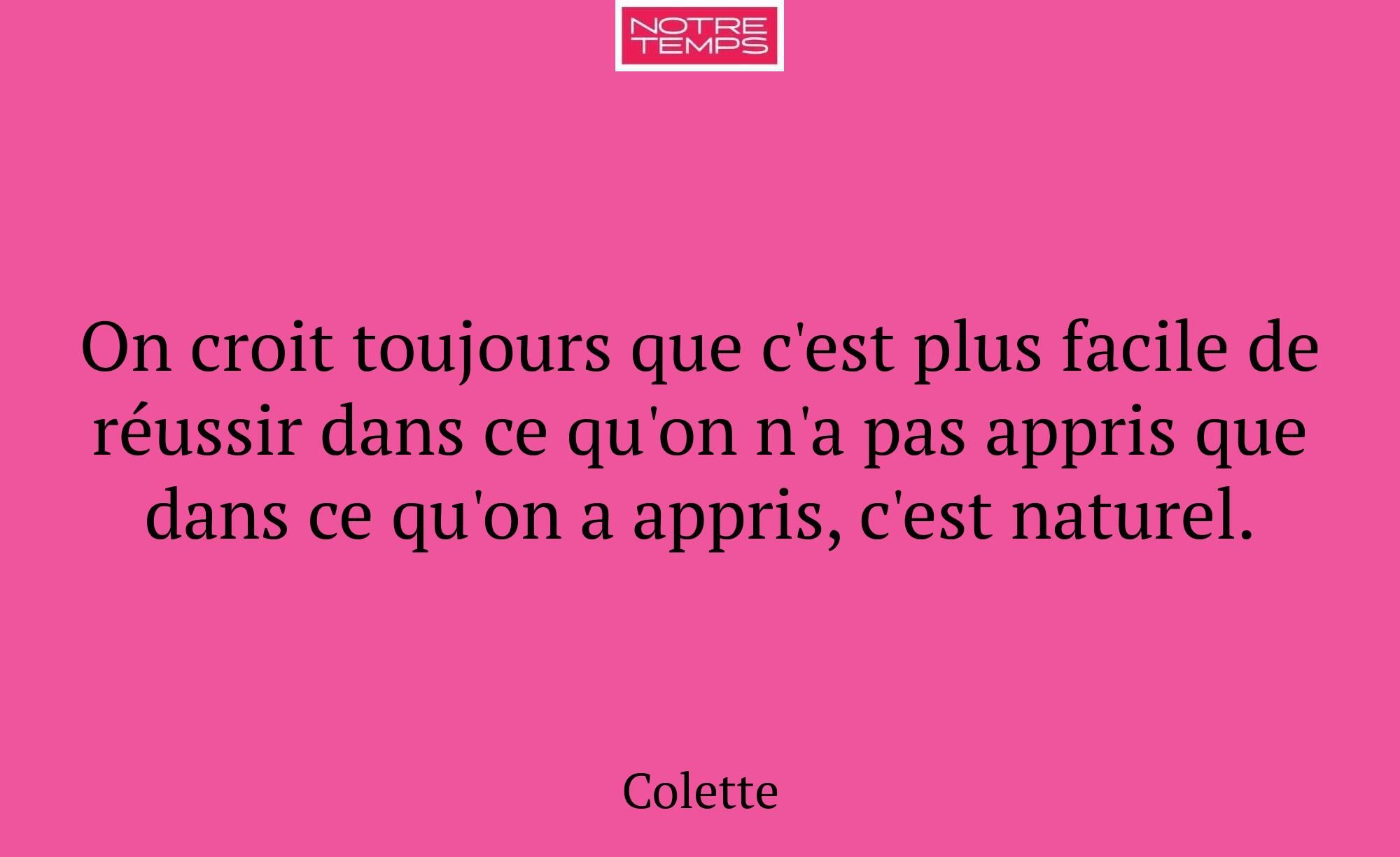 On croit toujours que c'est plus facile de réussir...