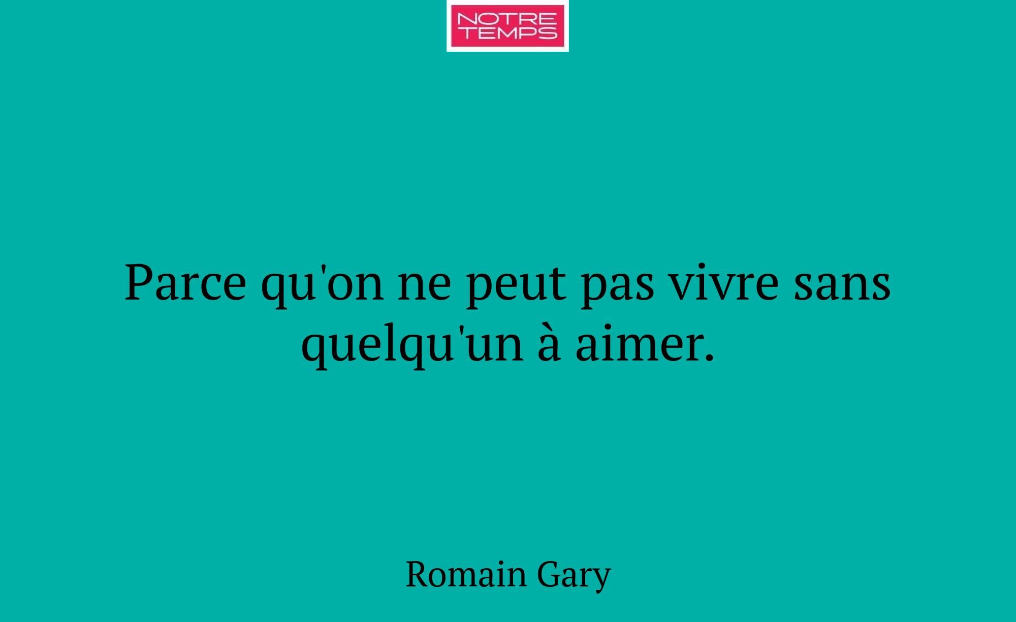 Parce qu'on ne peut pas vivre sans quelqu'un à aim...