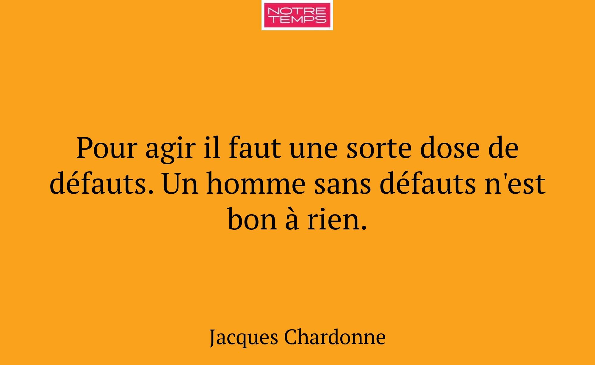 Pour agir il faut une sorte dose de défauts. Un ho...