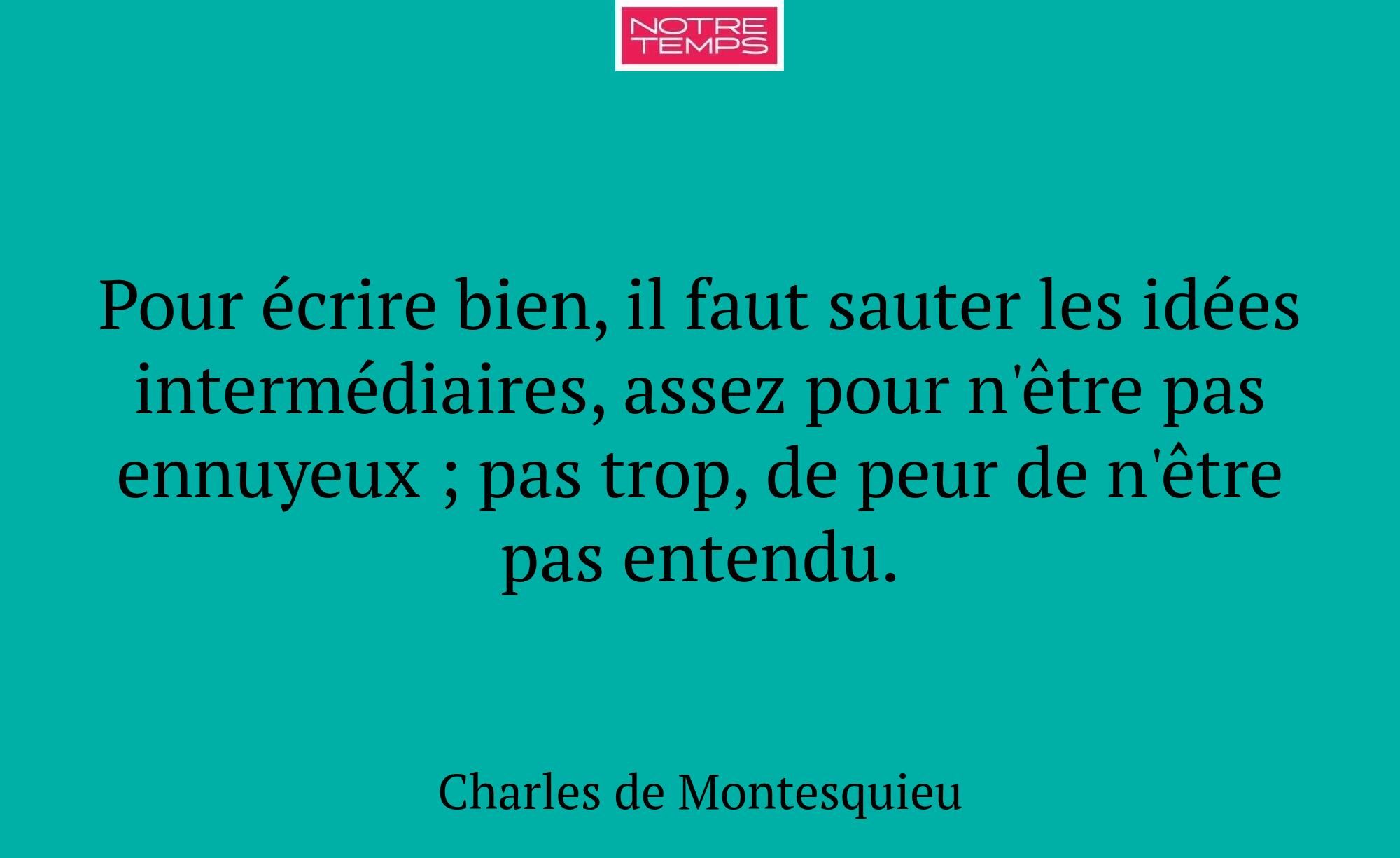 Pour écrire bien, il faut sauter les idées intermé...
