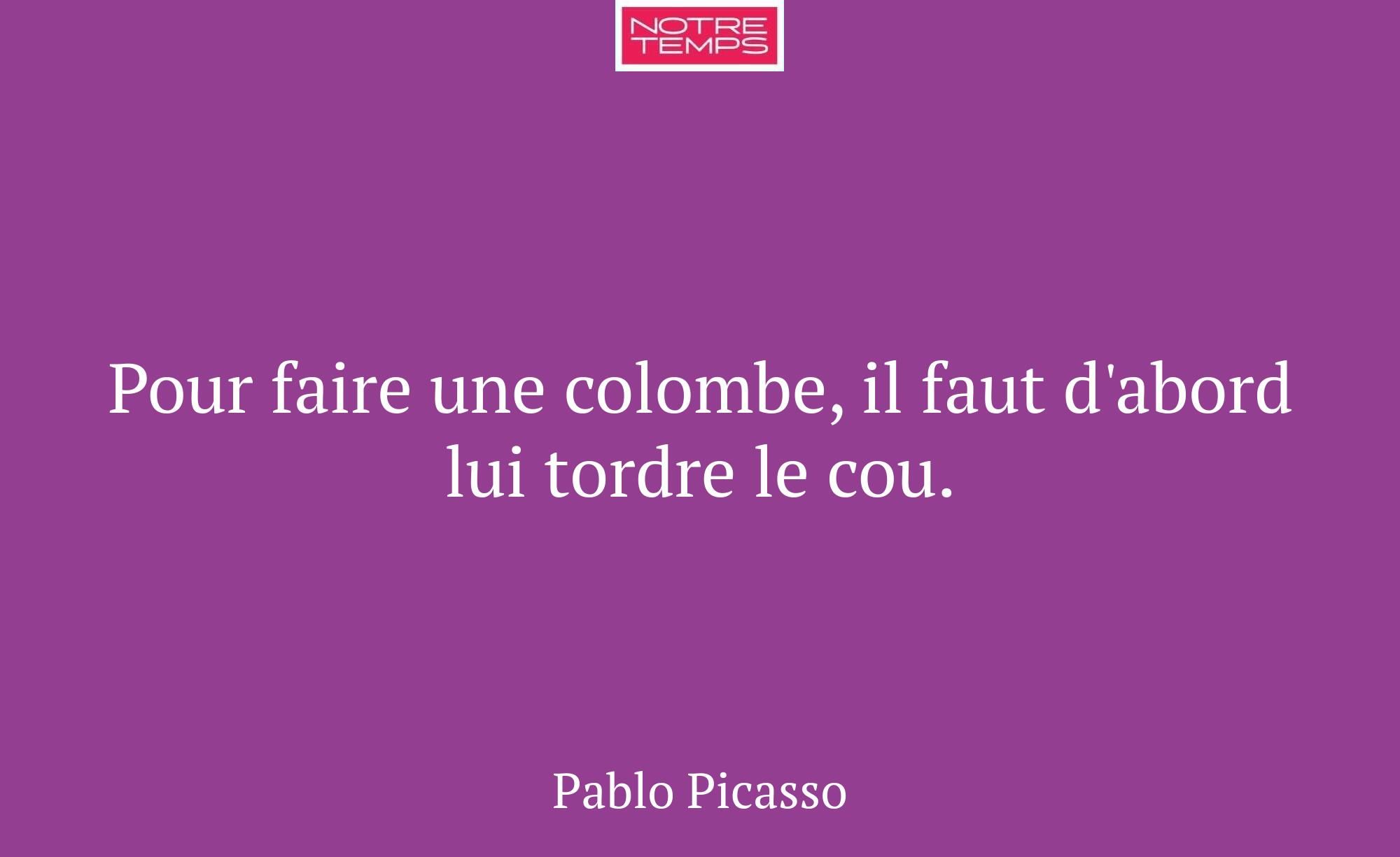 Pour faire une colombe, il faut d'abord lui tordre...