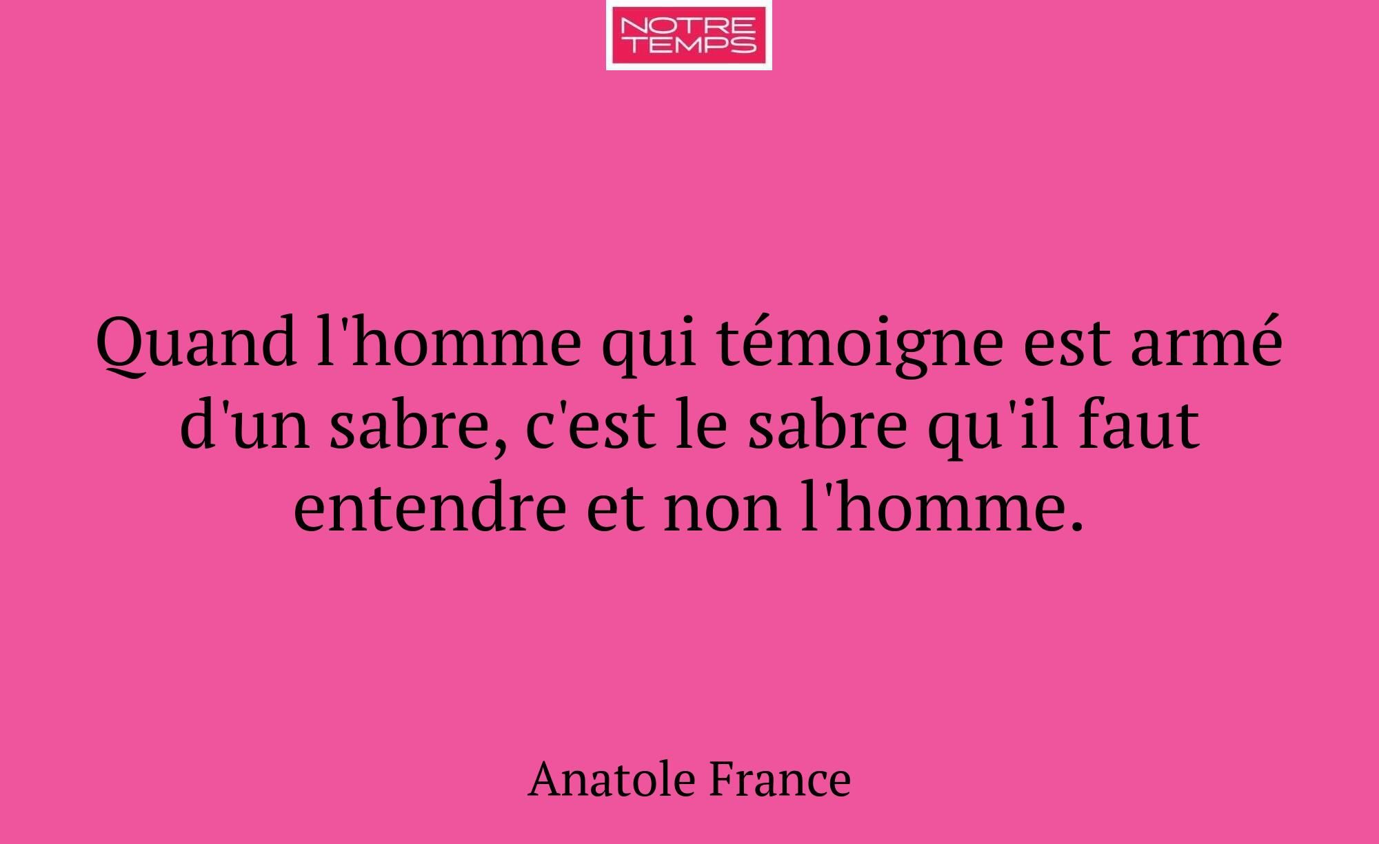 Quand l'homme qui témoigne est armé d'un sabre, c'...
