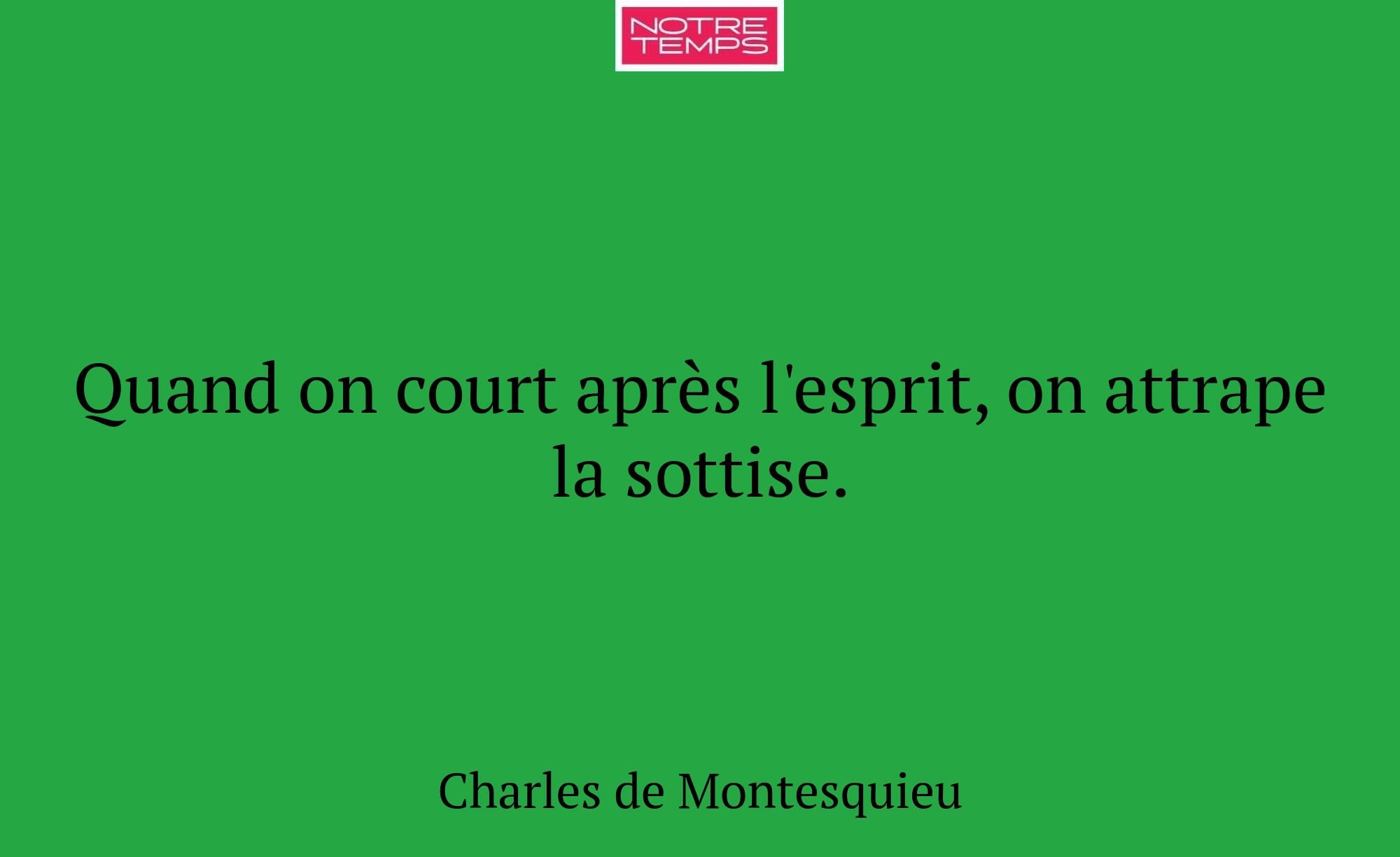 Quand on court après l'esprit, on attrape la sotti...