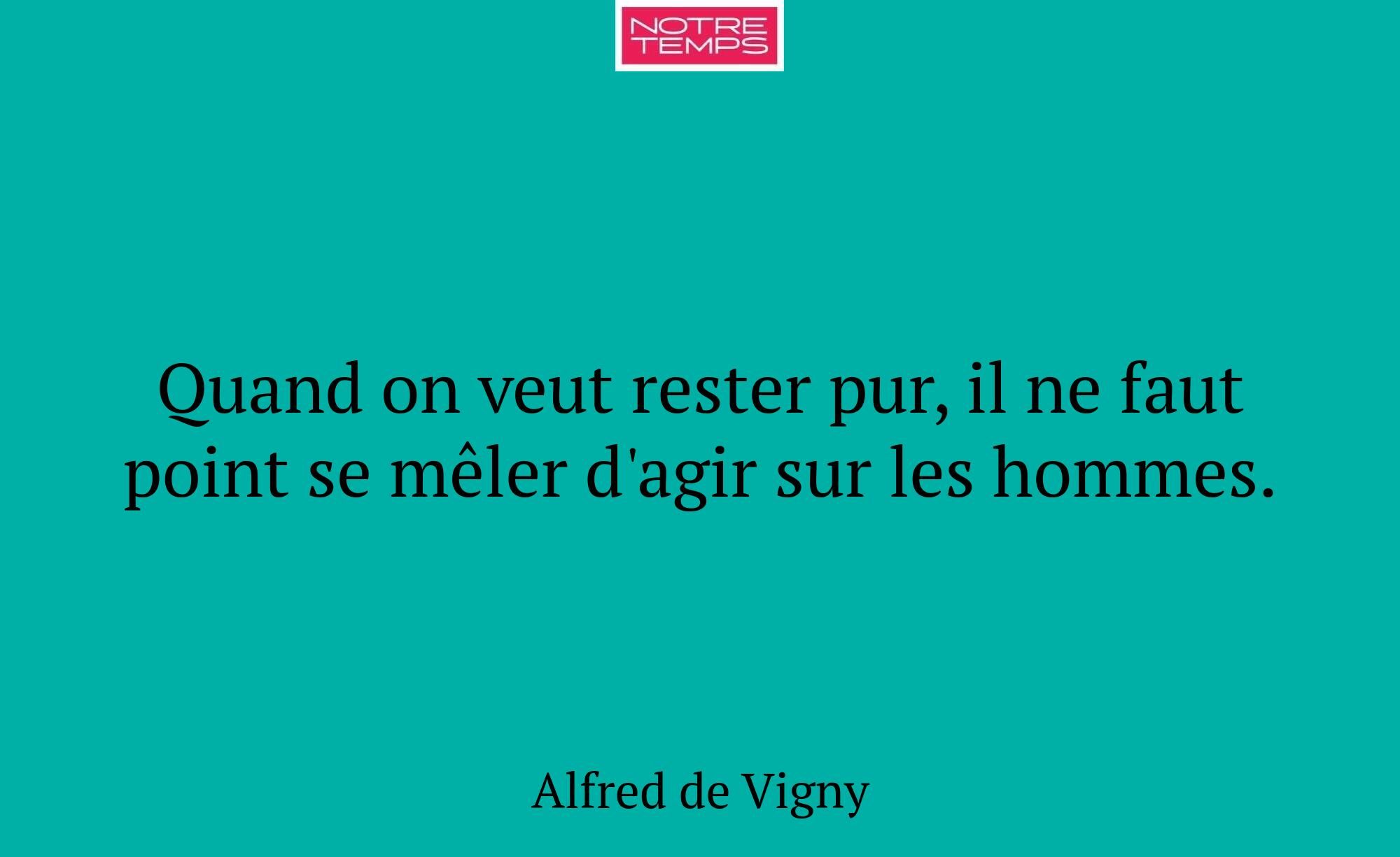 Quand on veut rester pur, il ne faut point se mêle...