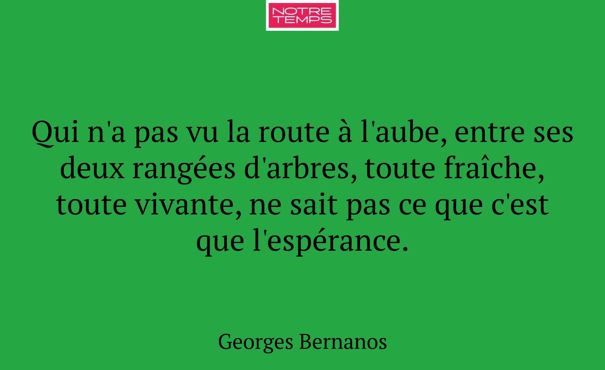 Qui n'a pas vu la route à l'aube, entre ses deux r...