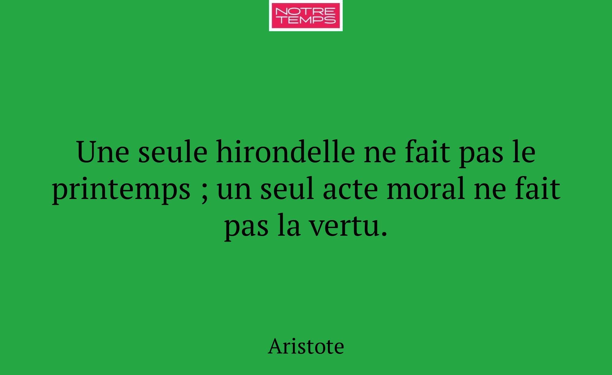 Une seule hirondelle ne fait pas le printemps ; un...