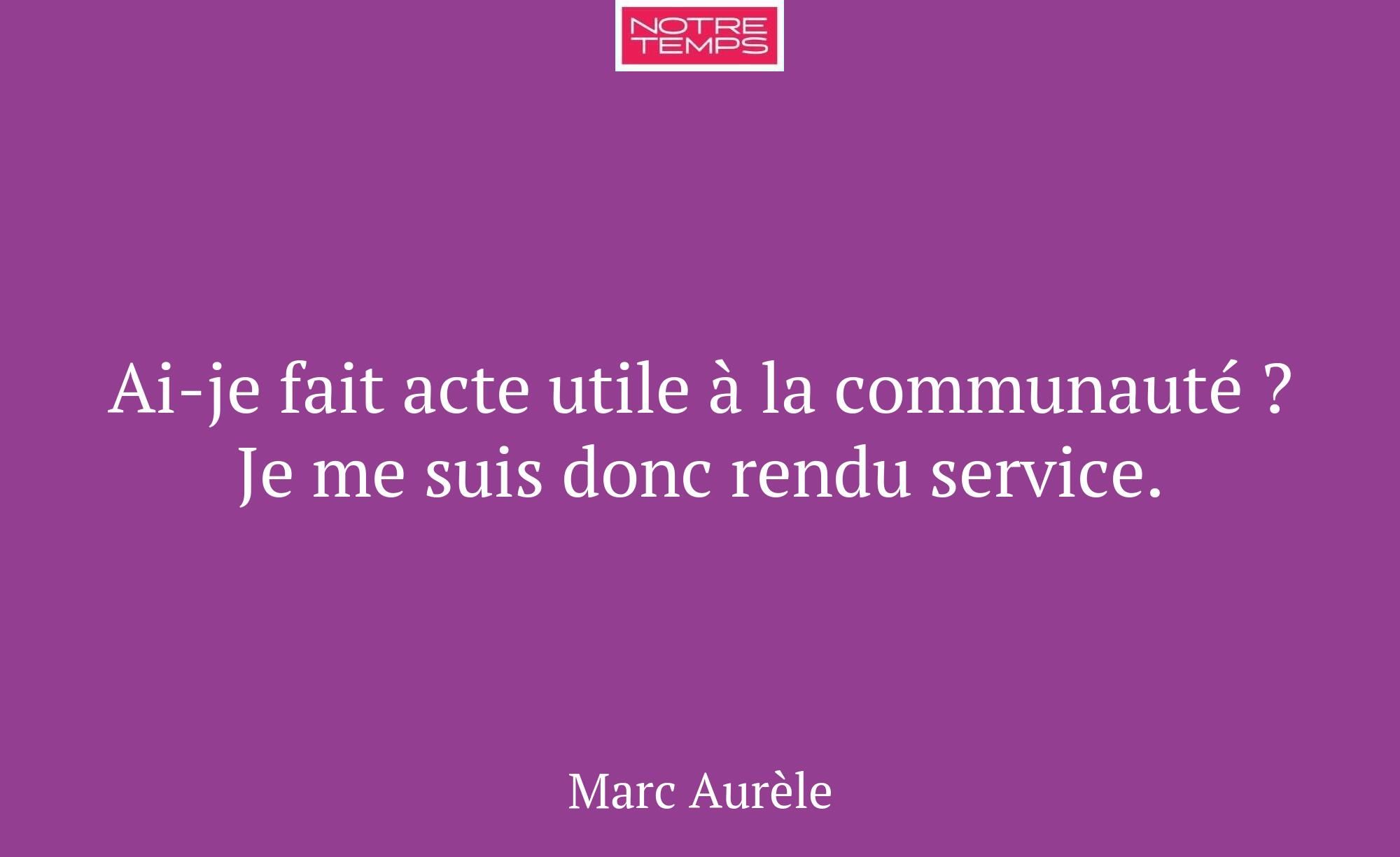 Ai-je fait acte utile à la communauté ? Je me suis...