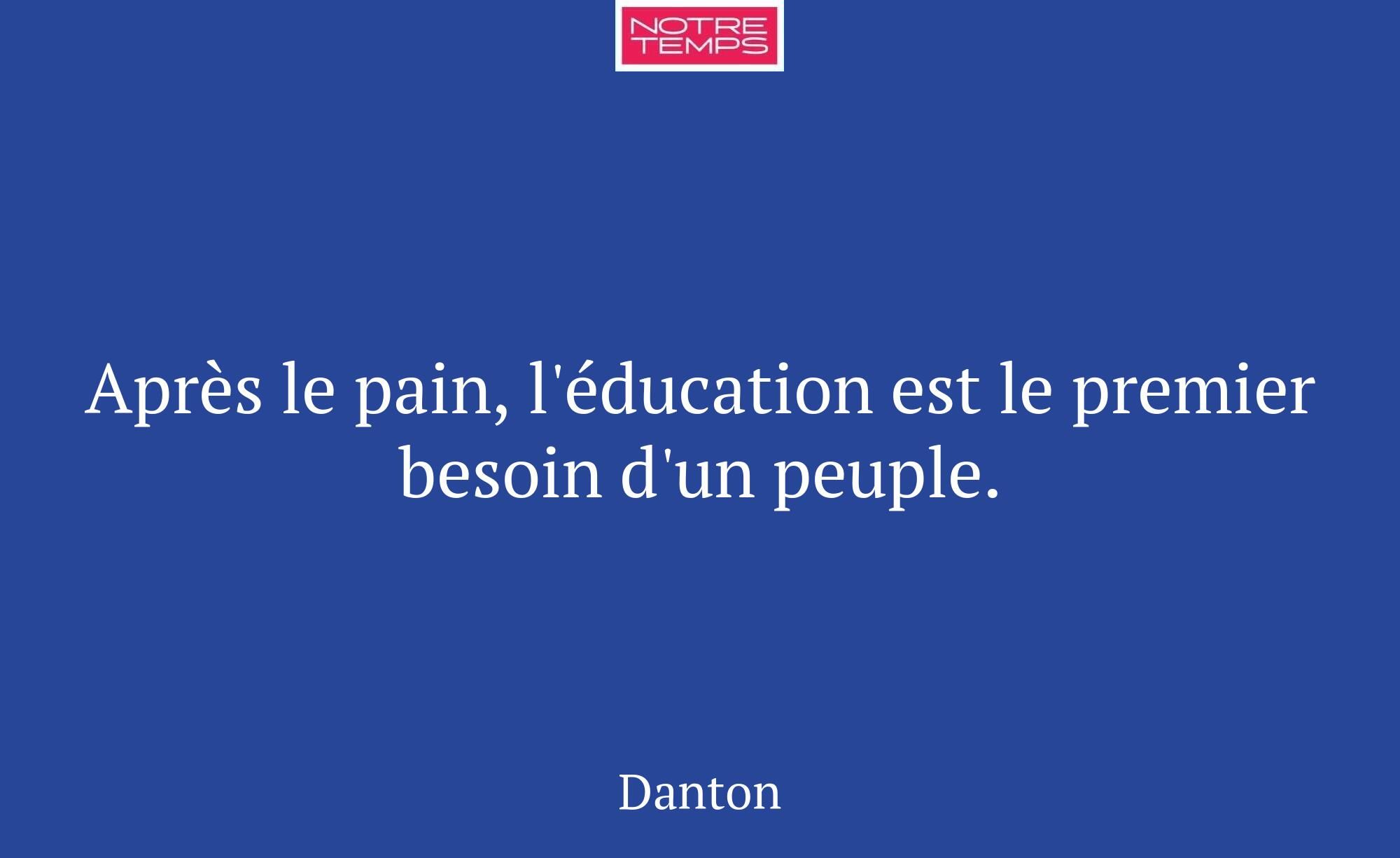 Après le pain, l'éducation est le premier besoin d...