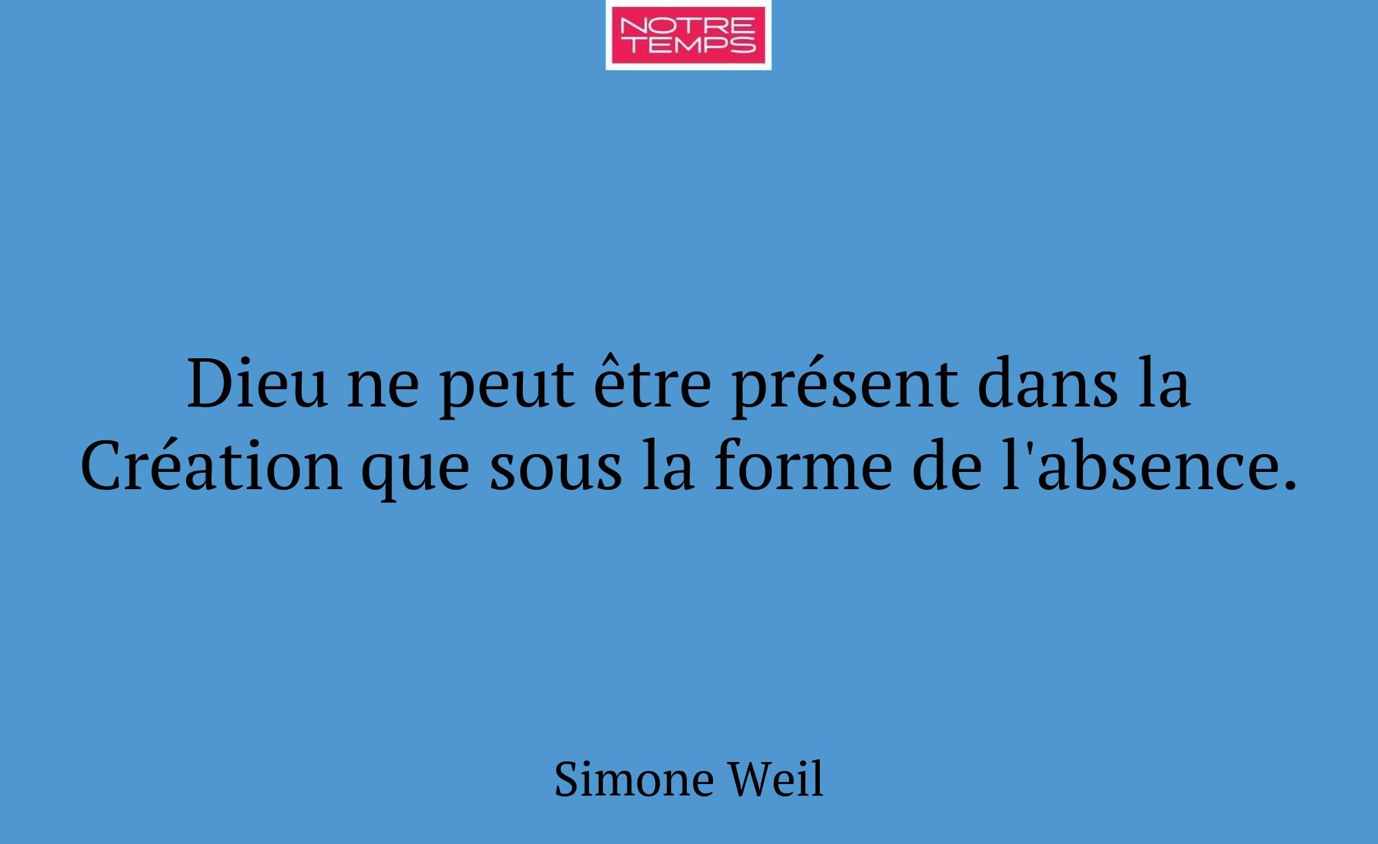 Dieu ne peut être présent dans la Création que sou...