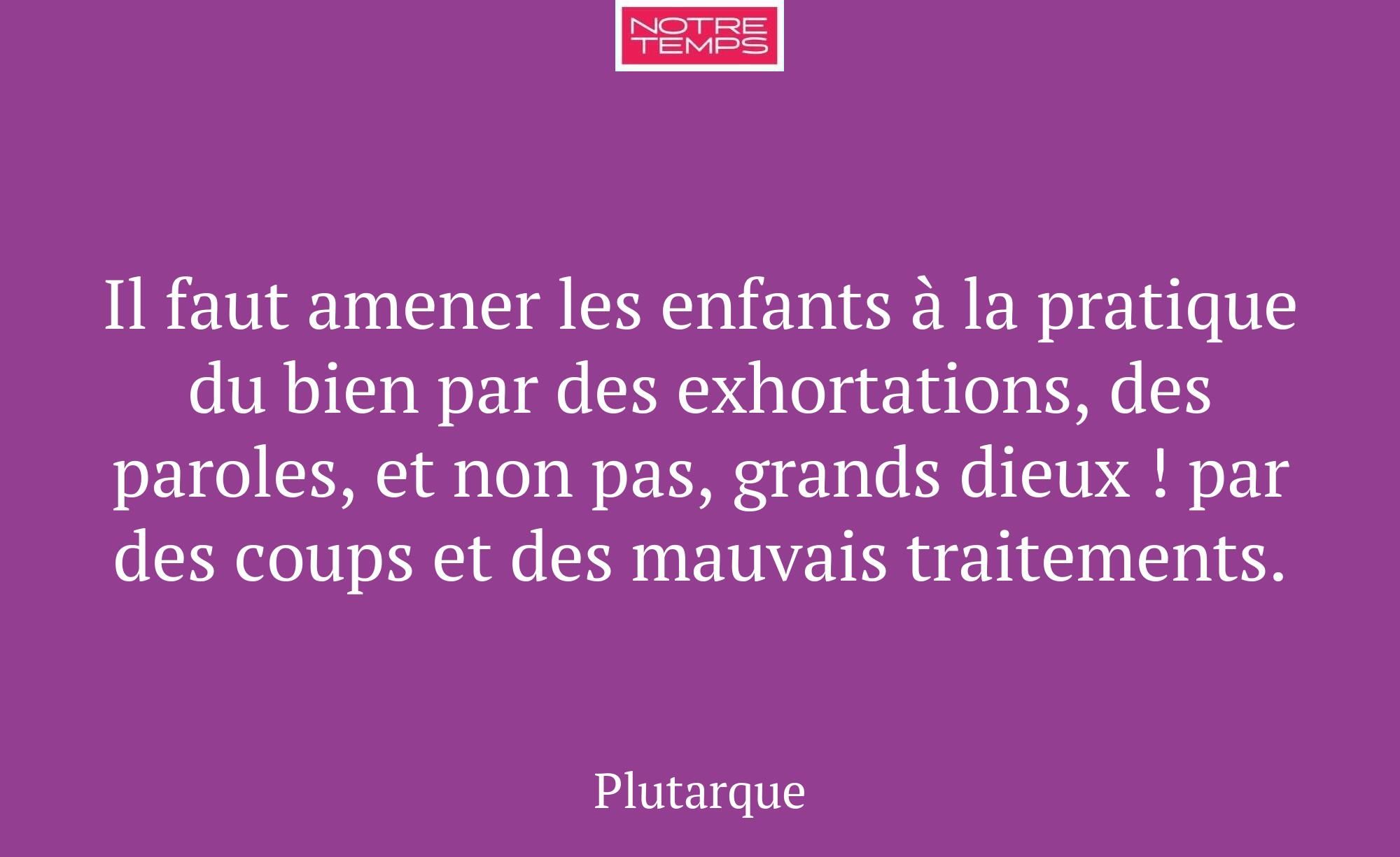 Il faut amener les enfants à la pratique du bien p...
