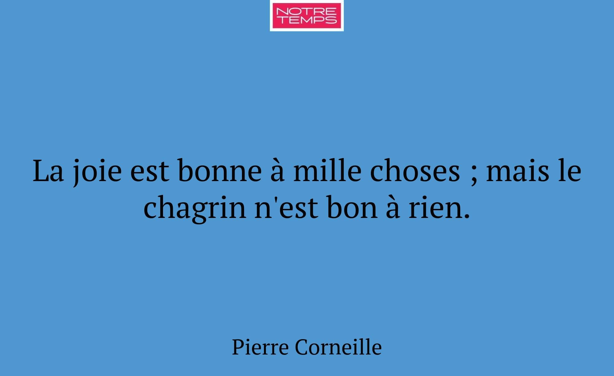 La joie est bonne à mille choses ; mais le chagrin...