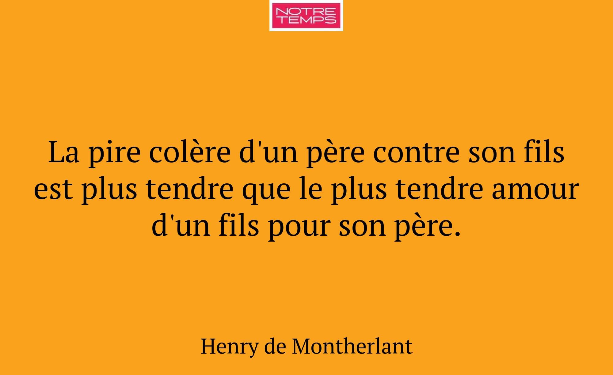 La pire colère d'un père contre son fils est plus...